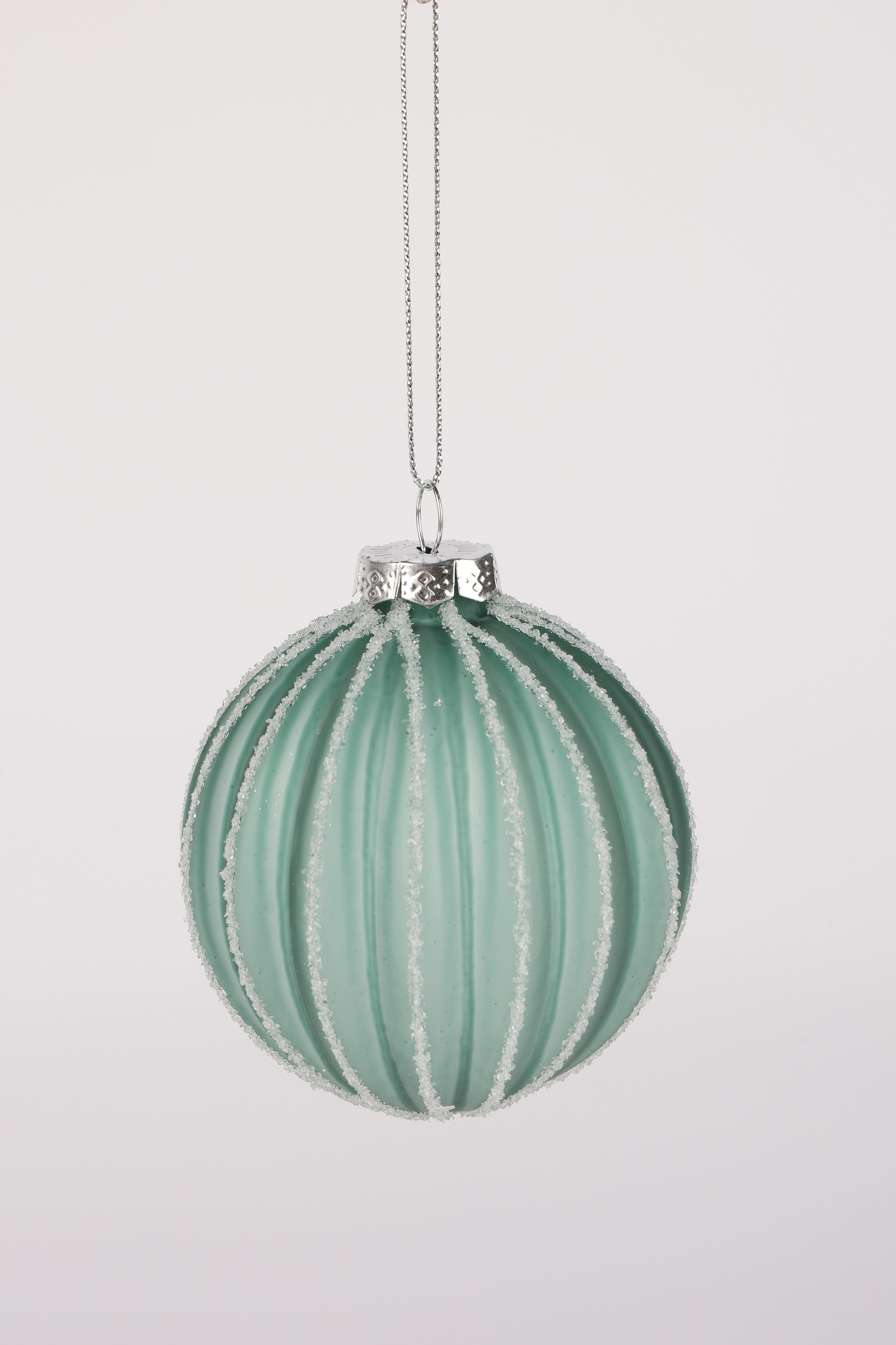 Изображение товара Ёлочный шар Merry green MG24127 стеклянный синий 8 см для елки новогодний декор