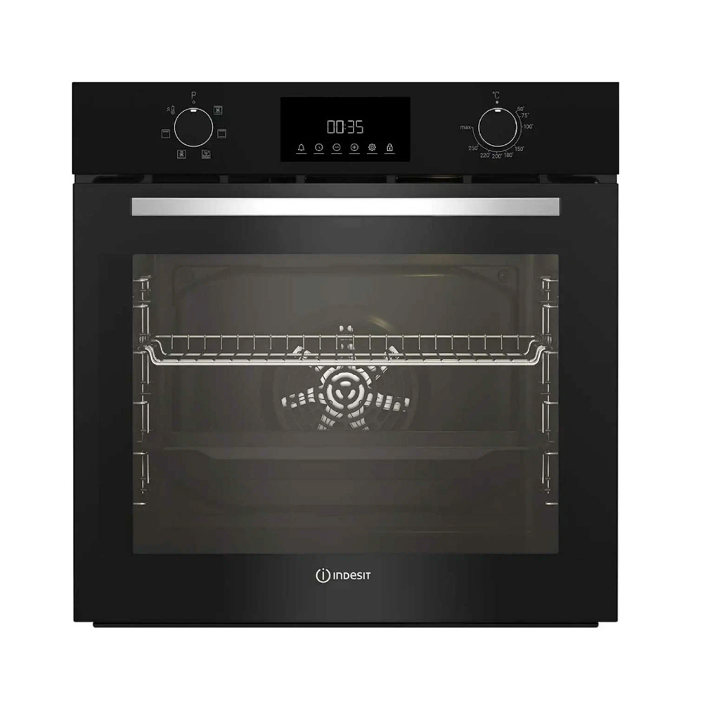 Изображение товара Электрический встраиваемый духовой шкаф Indesit IFE 3634 BL 60x60x57 см цвет черный
