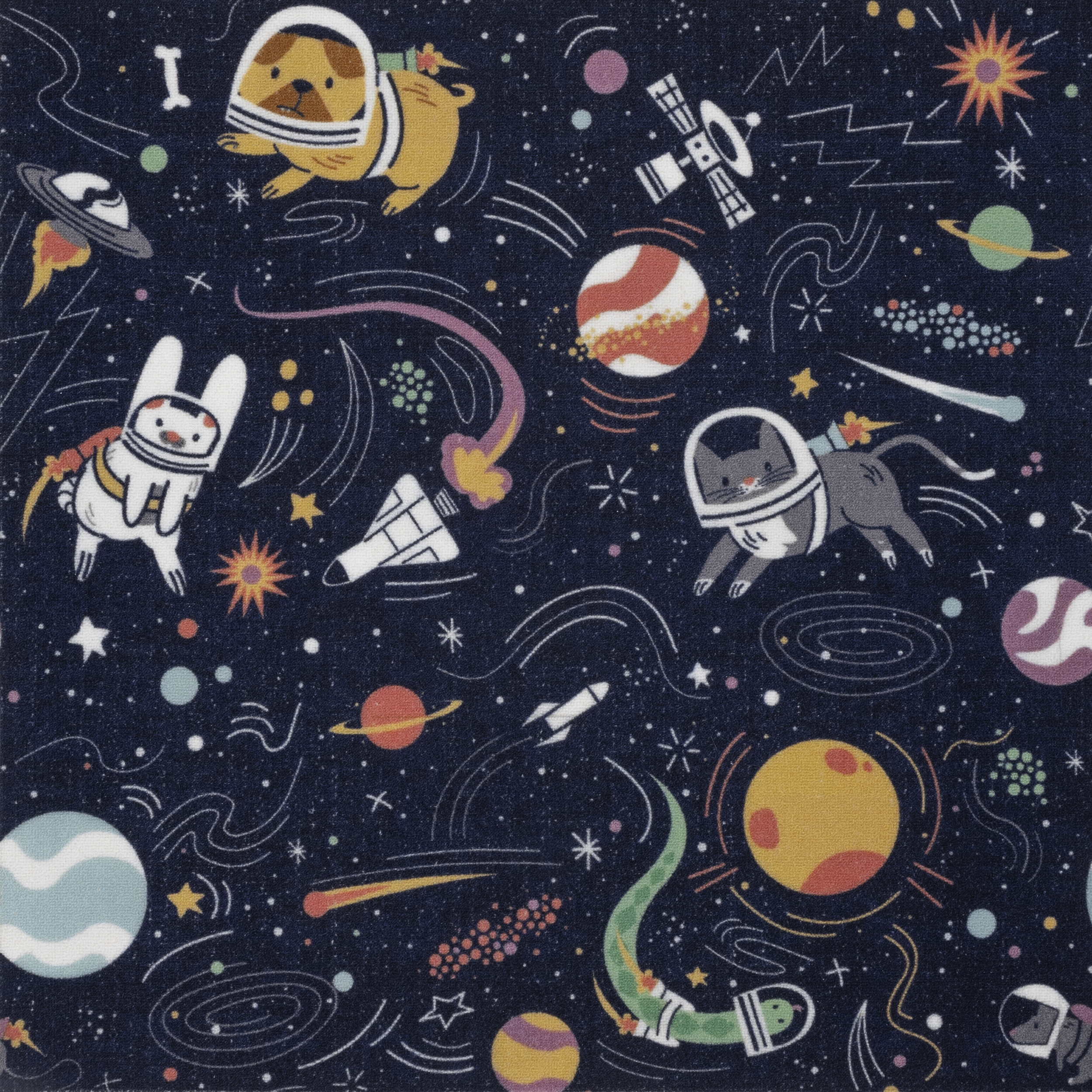 Изображение товара Ковровое покрытие Space 214_6700 4м синий из полиамида, ворс 4мм, стиль узор