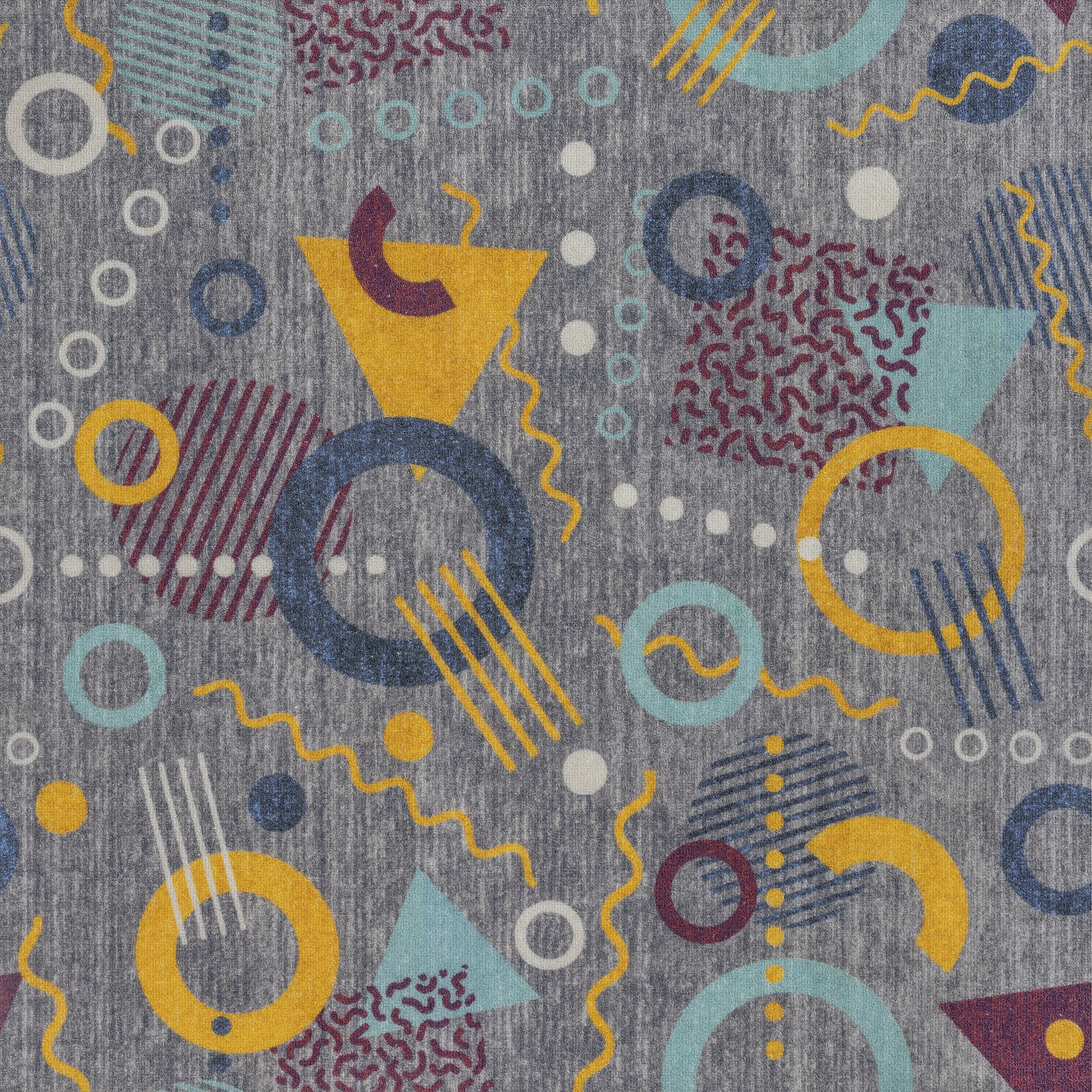 Изображение товара Ковровое покрытие Призма 2м серый из полиамида с геометрическим рисунком