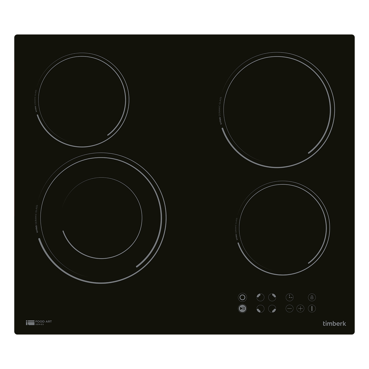 Изображение товара Электрическая варочная панель Timberk Hi-Light 54 см 4 конфорки черный