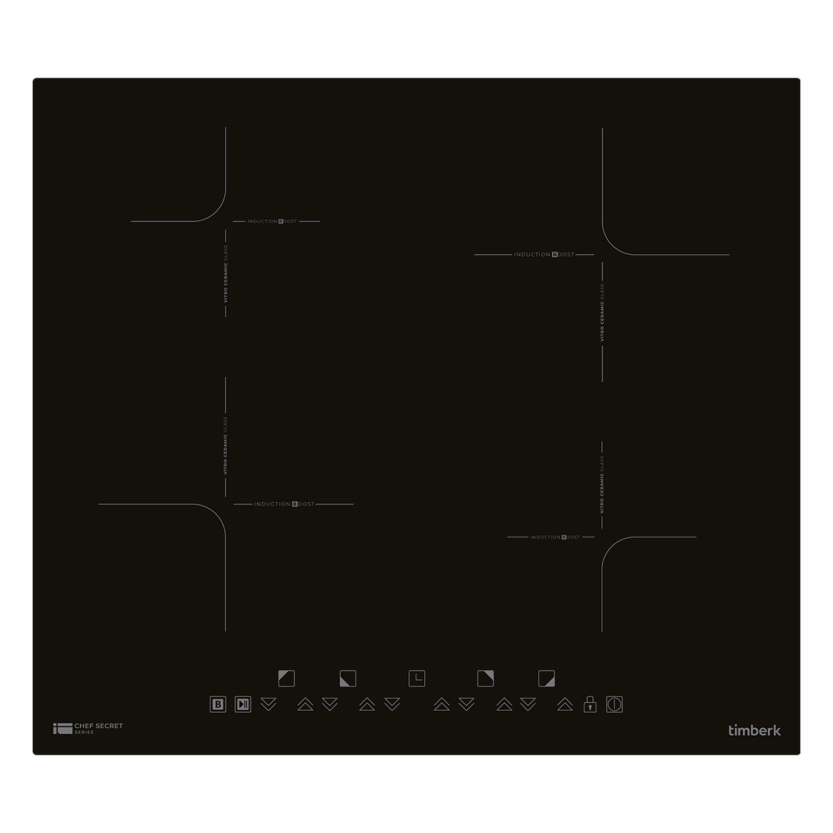 Изображение товара Индукционная варочная панель Timberk Hi-Light 52 см 4 конфорки черный