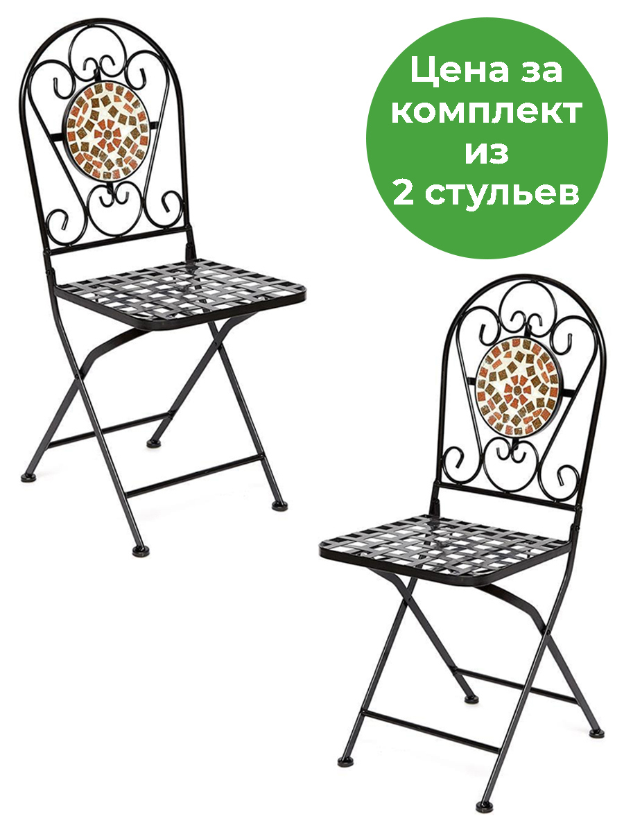 Изображение товара Садовый складной стул VICENZA Tetchair 36x35x91 см металлический черный 2 шт
