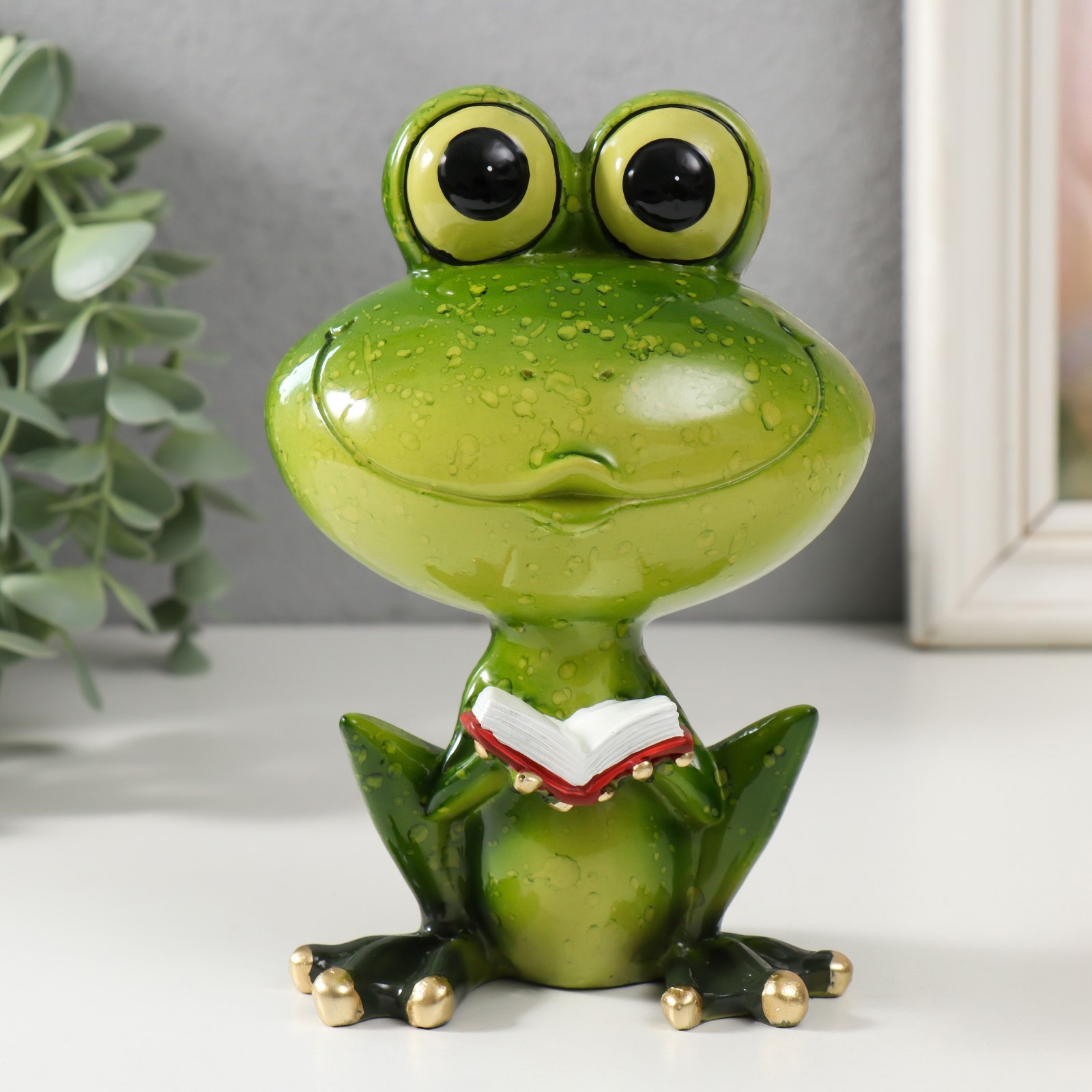 Изображение товара Сувенир "Лягушонок с книжкой" 10x7x15 см