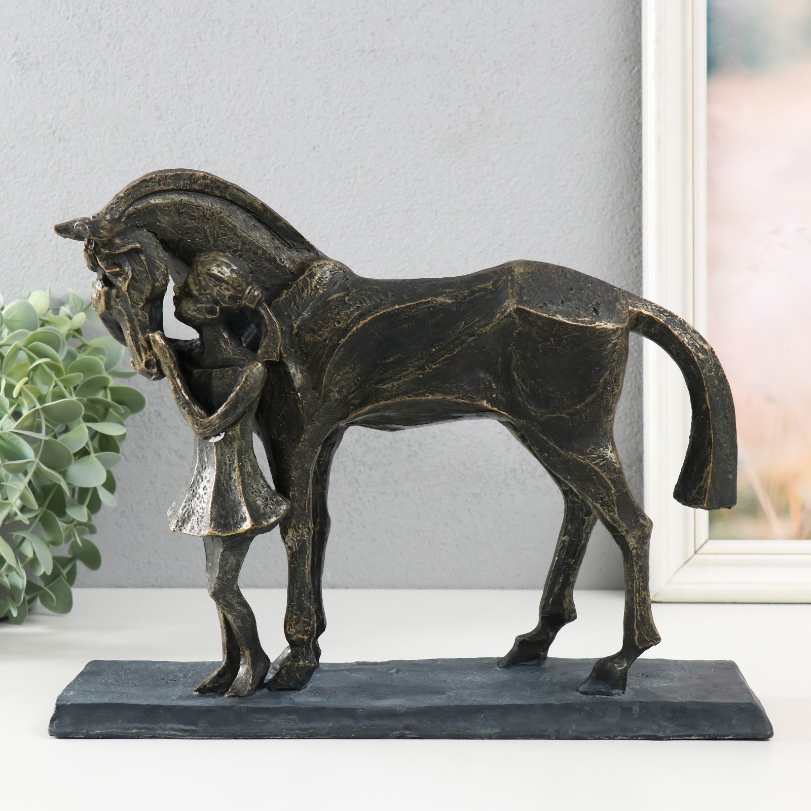 Изображение товара Сувенир "Девочка с конём" под металл 23.5x8.7x29.5 см