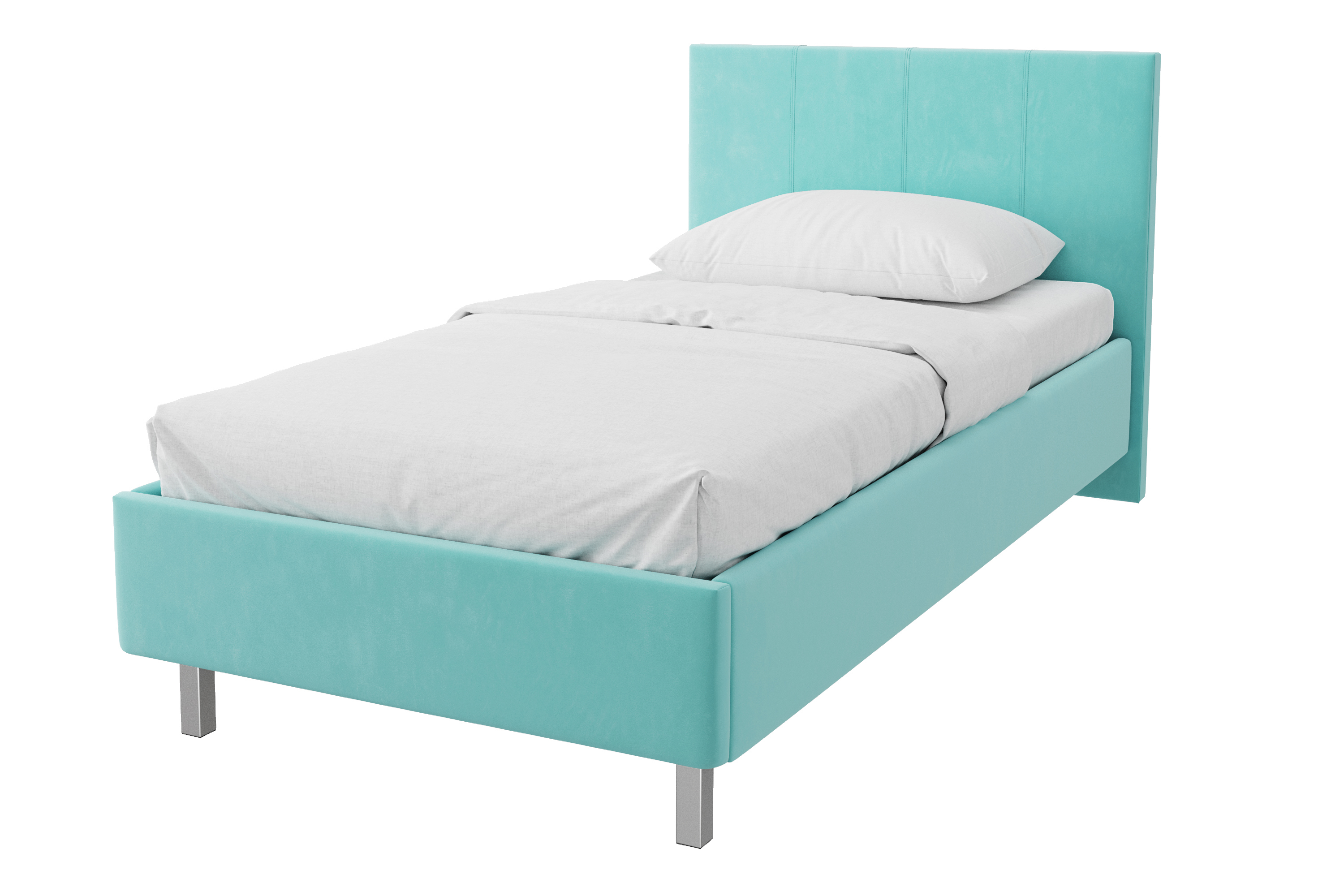 Изображение товара Кровать Costa Флокс 100x200 см в бирюзовом цвете