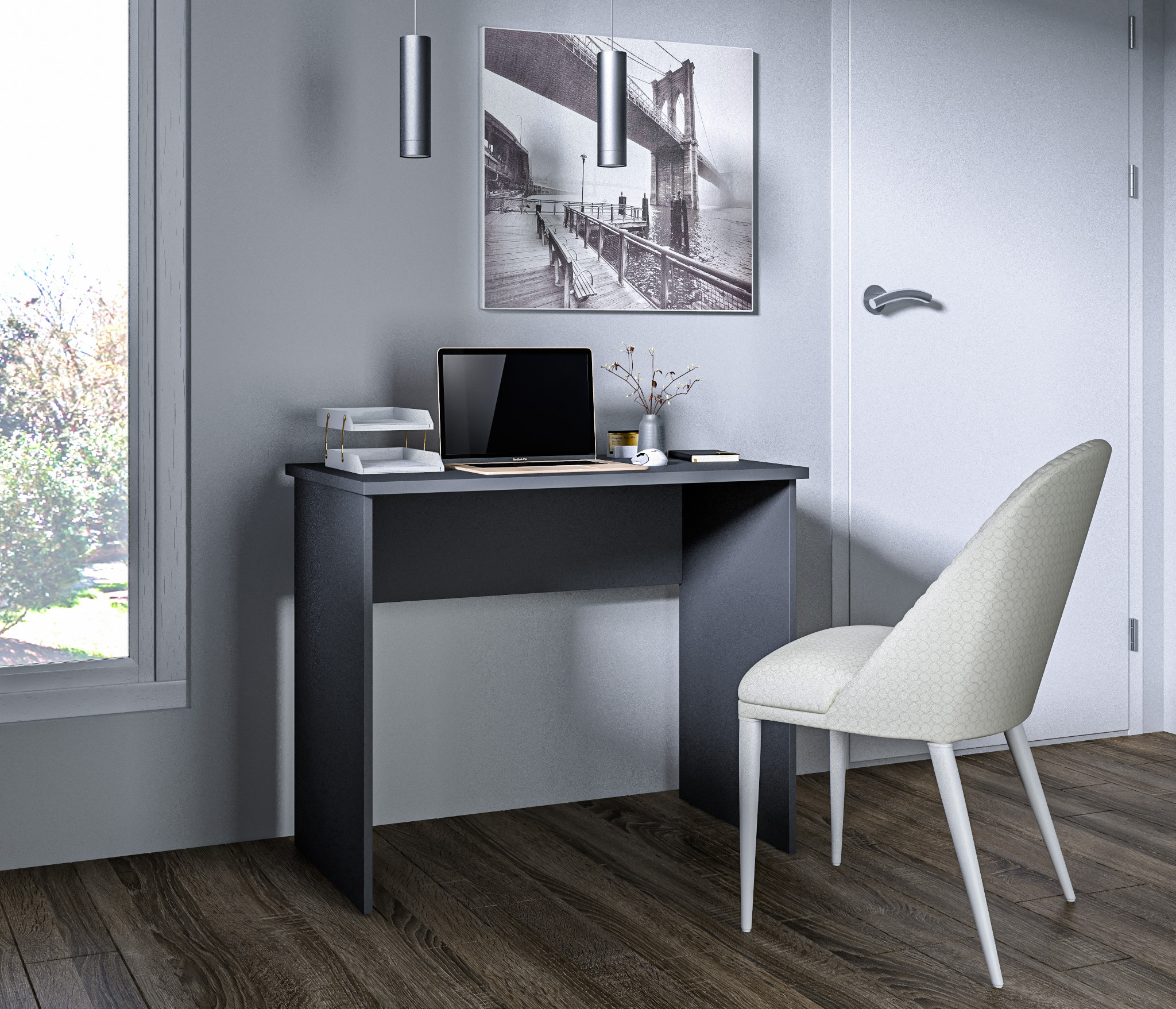 Изображение товара Компьютерный стол Столплит СБ-3328 90x75x50 см ДСП цвет серый