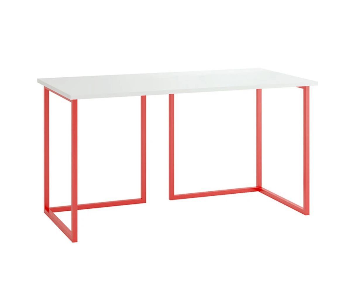 Изображение товара Компьютерный стол Огого обстановочка! Board 140x74x70 см ЛДСП цвет белый/красный