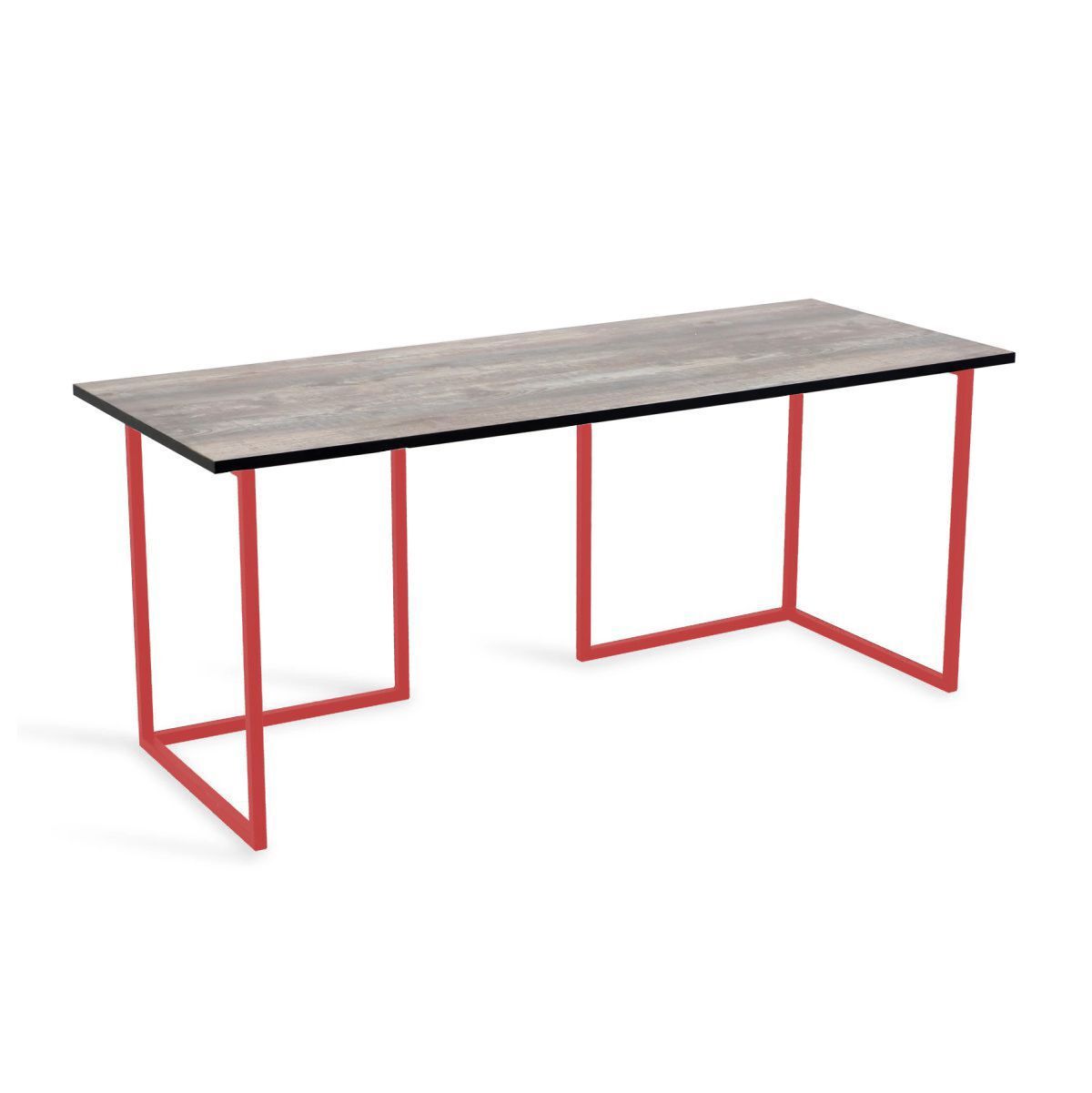 Изображение товара Компьютерный стол Огого обстановочка! Board 160x74x70 см ЛДСП цвет серый серебристый/красный