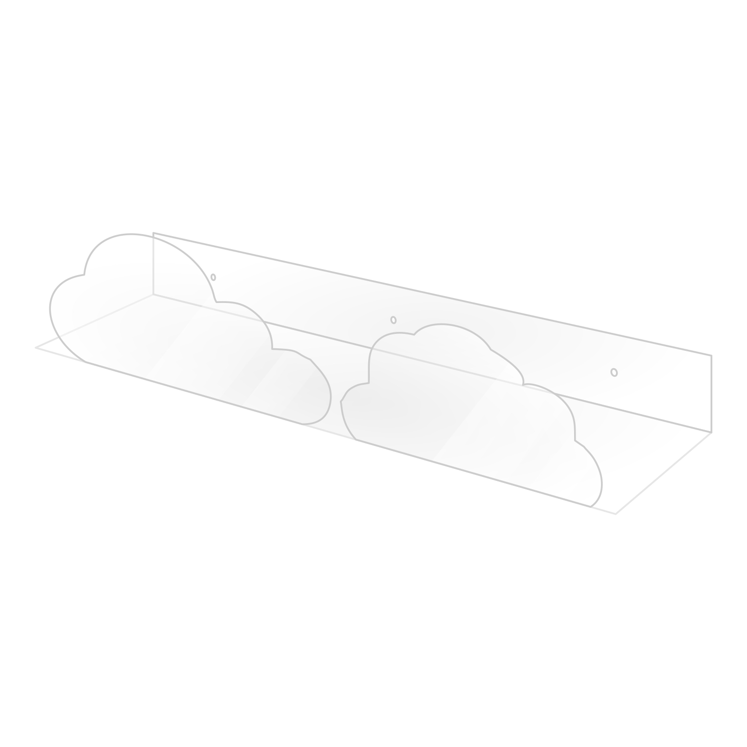 Изображение товара Настенная полка Volomar 6903_02 форма облака прозрачный полиэстер стильный дизайн