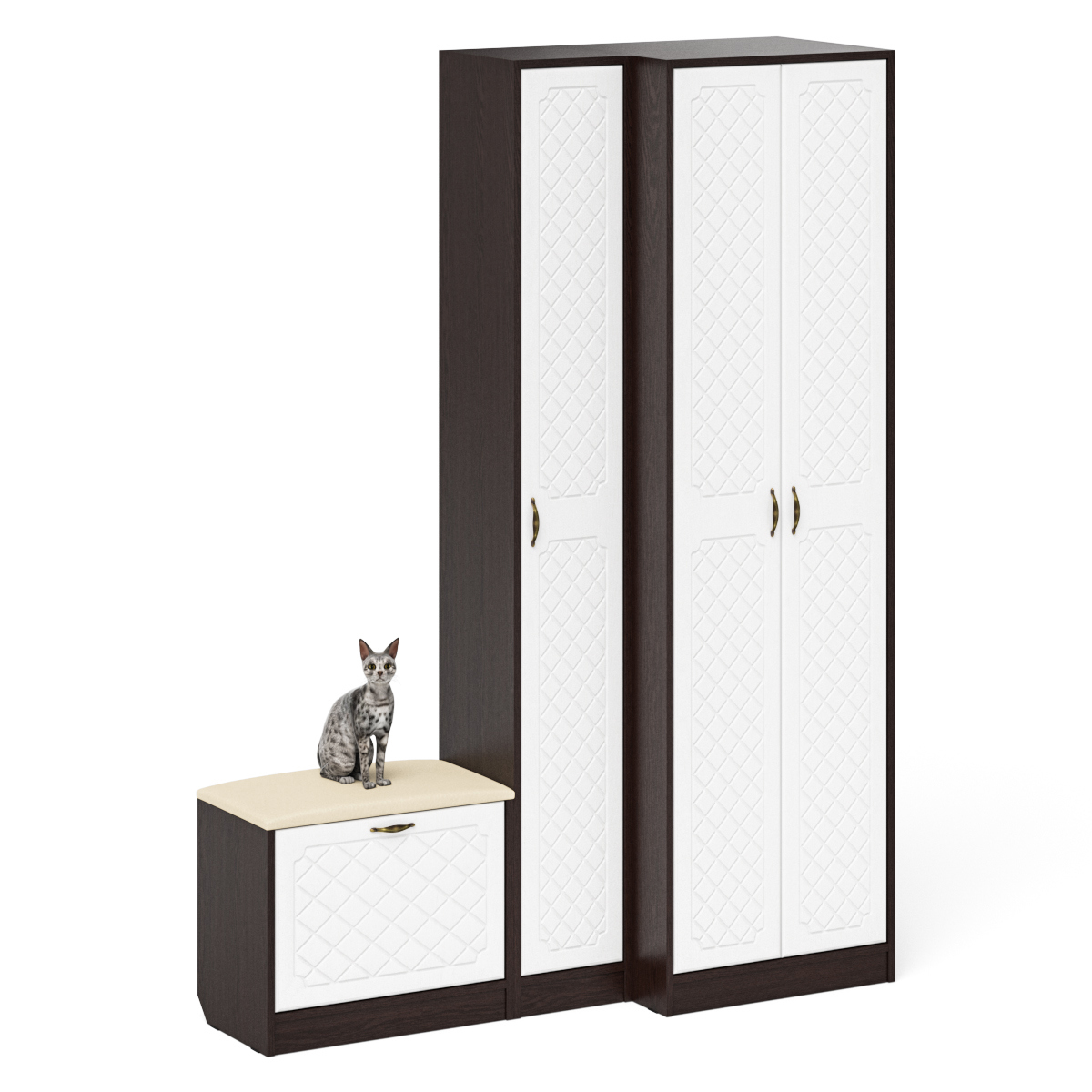 Изображение товара Шкаф Мебельный двор 150x210x50 см ЛДСП белый венге современный распашной