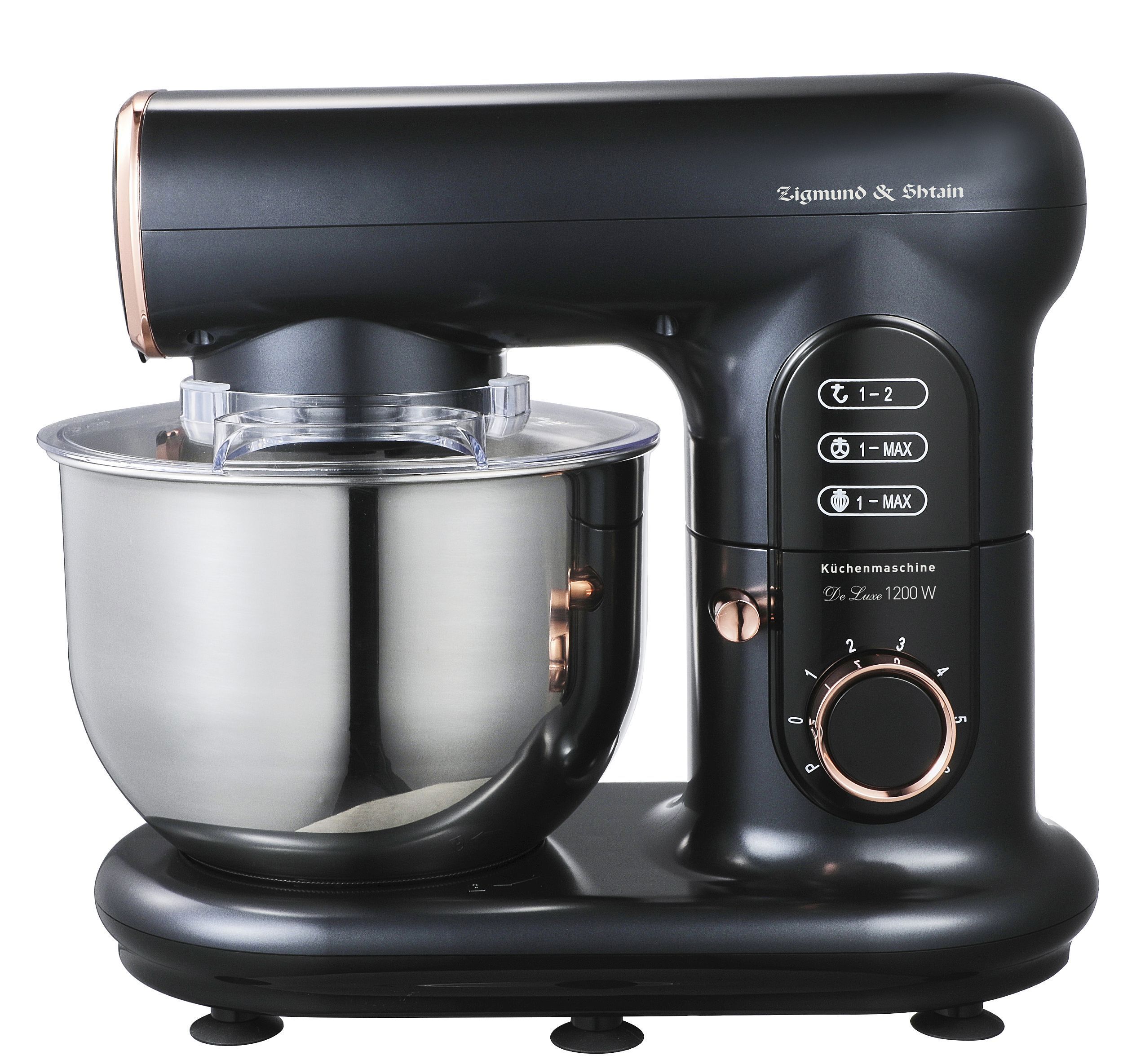 Изображение товара Планетарный миксер Zigmund & Shtain ZKM-1000 1200 Вт с мясорубкой черный
