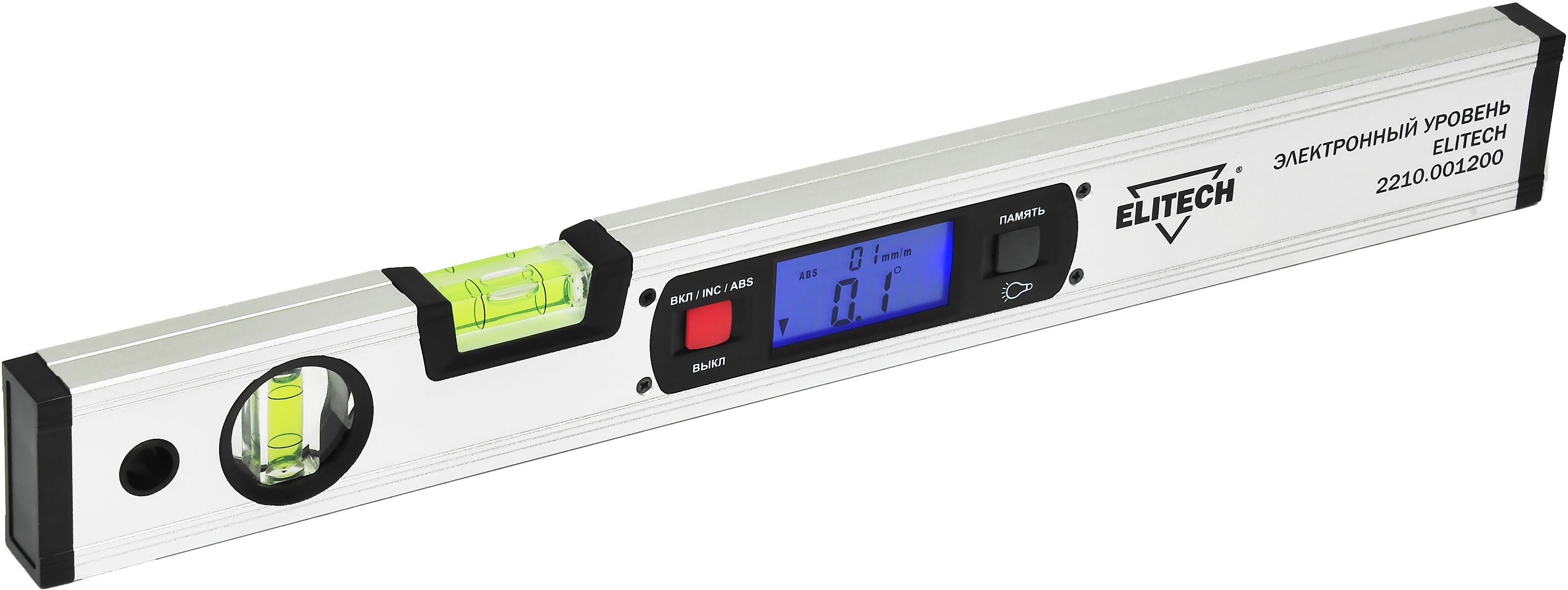 Изображение товара Цифровой уровень Elitech 2210.001200 с магнитным креплением и дисплеем