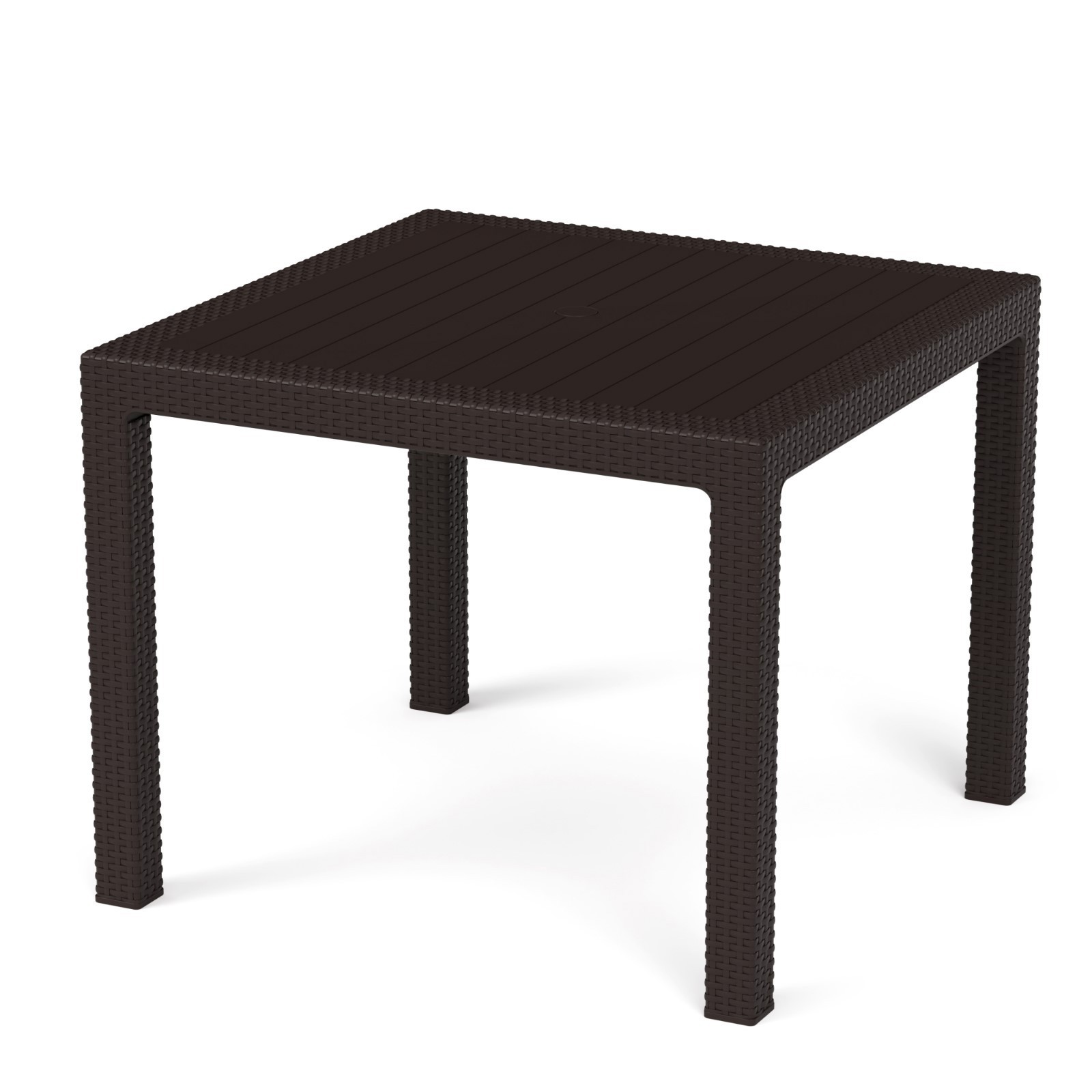 Изображение товара Нераздвижной садовый стол Альтернатива 94х94х74 см из пластика коричневый