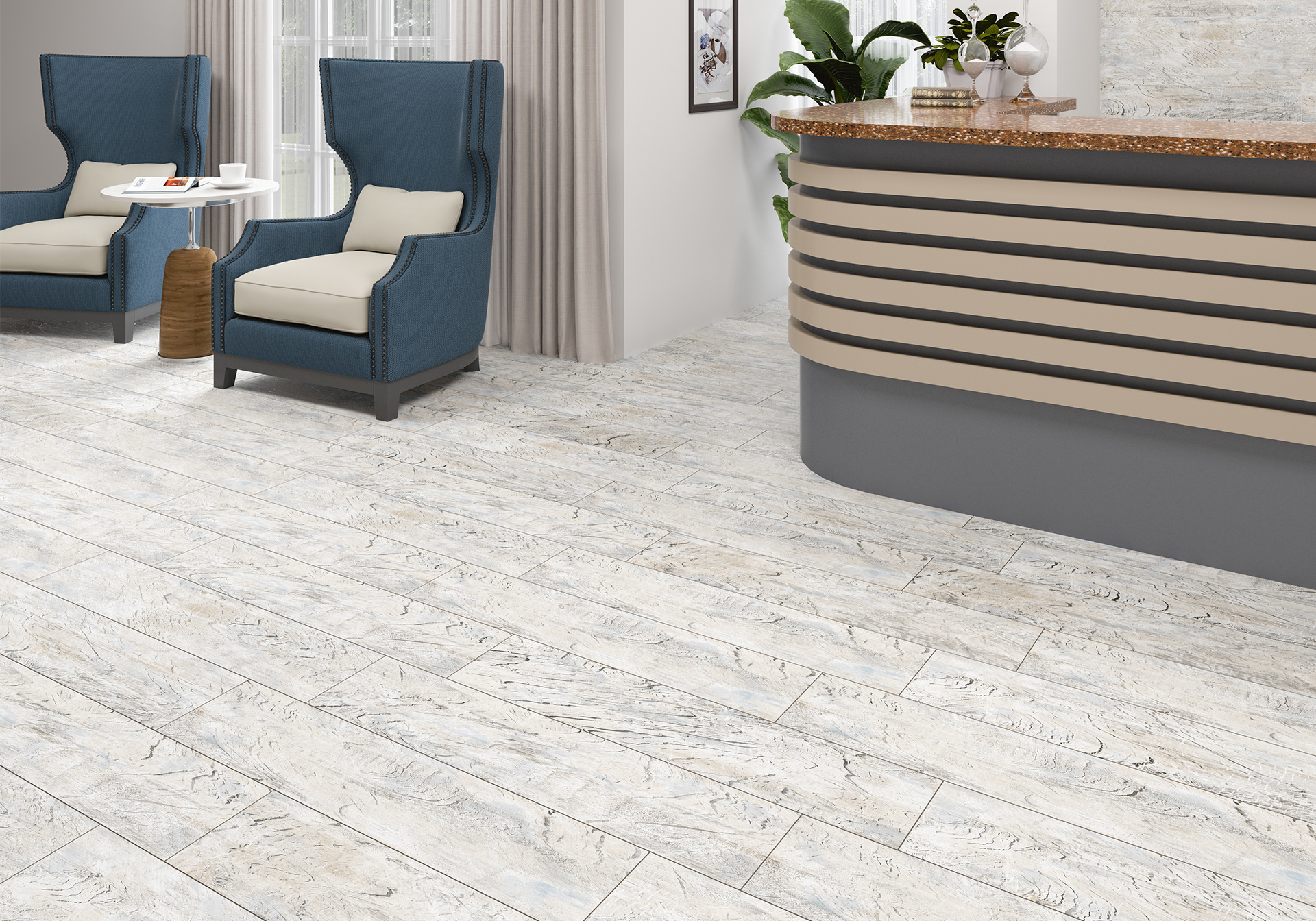 Изображение товара Керамогранит Alma Ceramica Antik 20x90 см серый с имитацией дерева