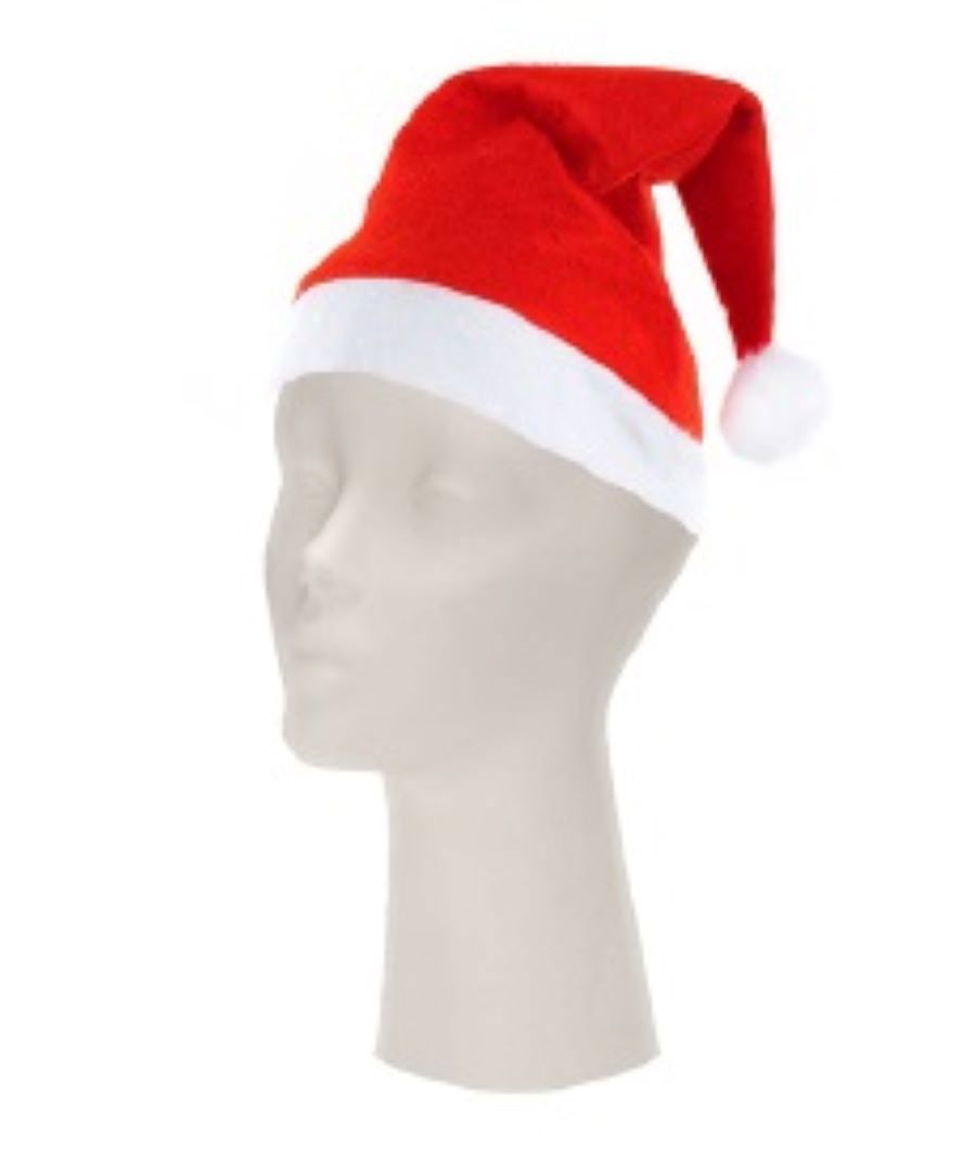 Изображение товара Карнавальный новогодний колпак Санта Плюш Размер 52-54