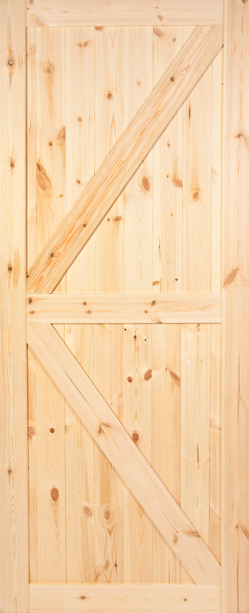 Изображение товара Дверь межкомнатная глухая амбарная 90x200 см натуральный массив без покрытия