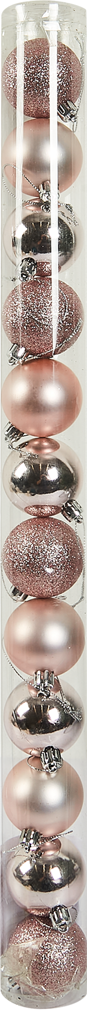 Изображение товара Набор новогодних шаров Christmas ø5 см цвет розовый 12 шт.