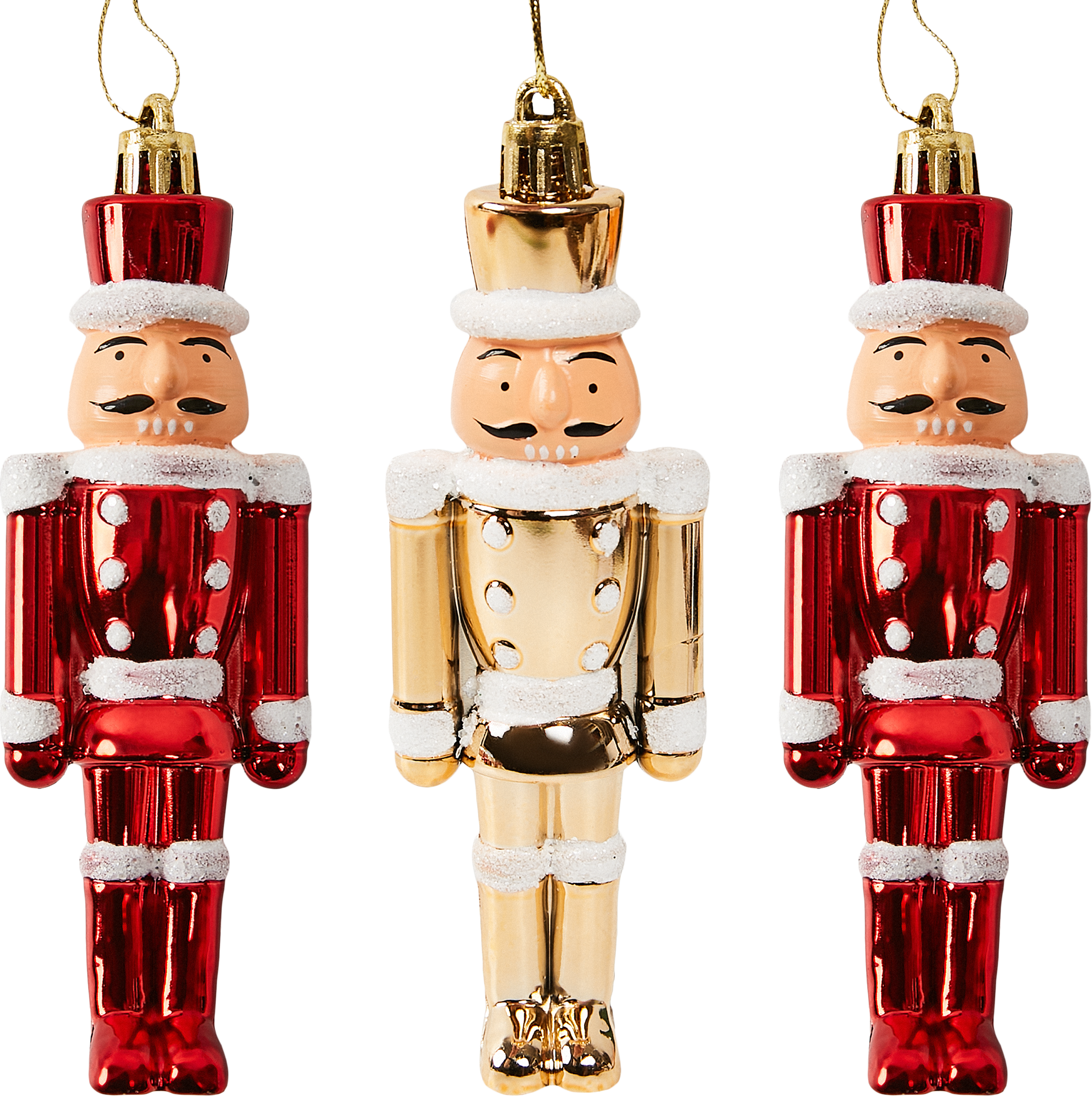 Изображение товара Елочная игрушка Щелкунчик 12.8x12.3 цвет красный 3 шт.