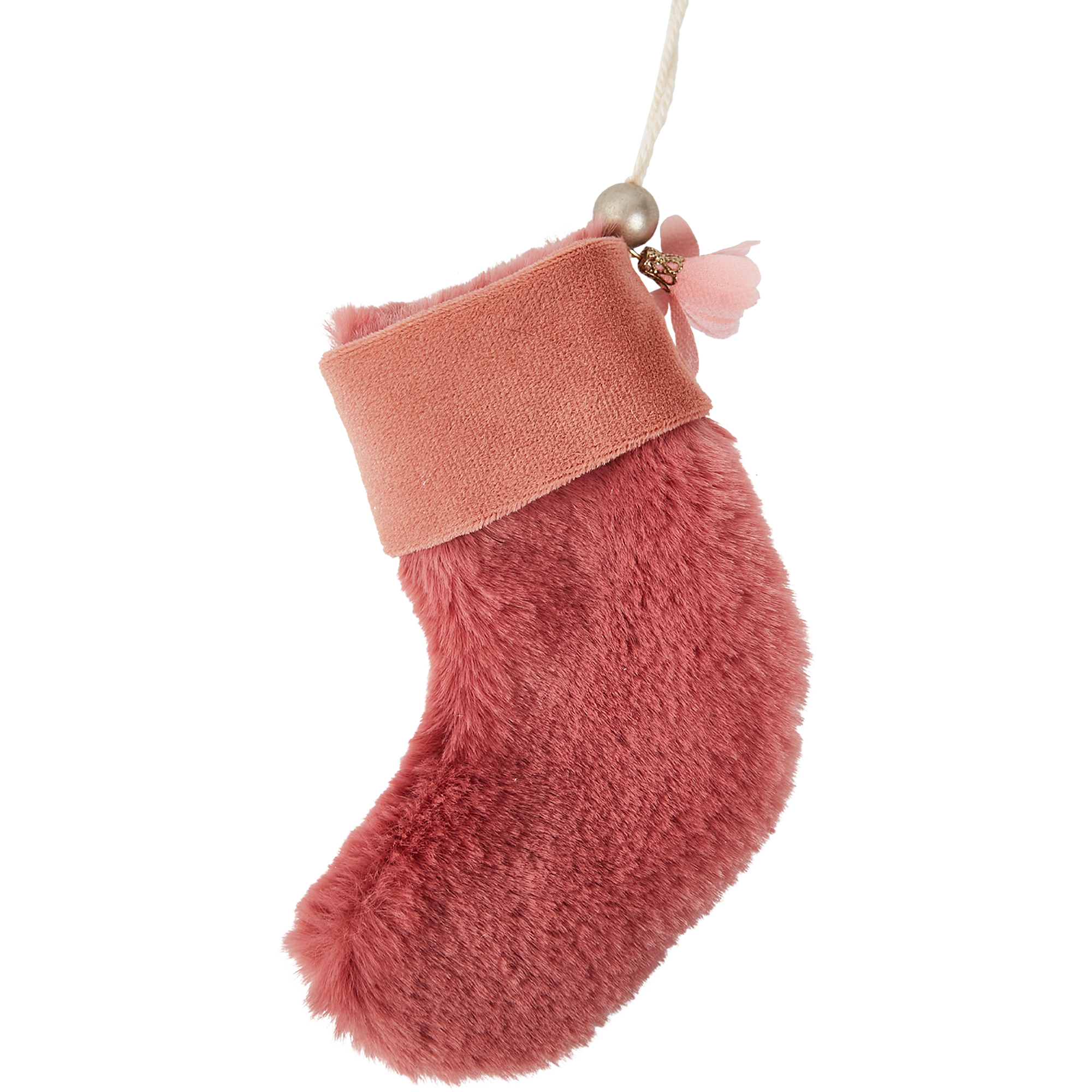 Изображение товара Елочная игрушка Носок 14x9.5 цвет розовый