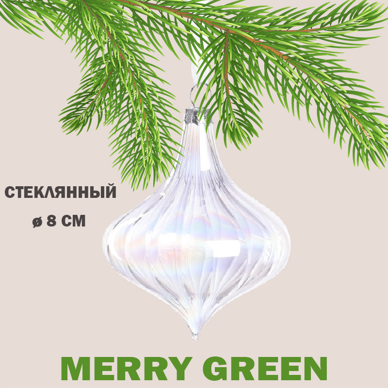 Изображение товара Елочный шар Merry green MG24107 8 см стекло разноцветный