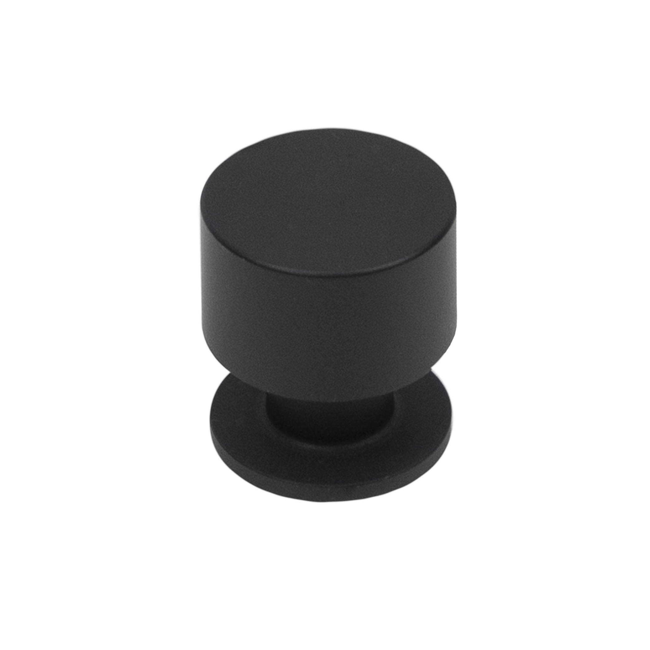 Изображение товара Мебельная ручка-кнопка AKS Лион черная 24 мм алюминий пластиковая долговечная