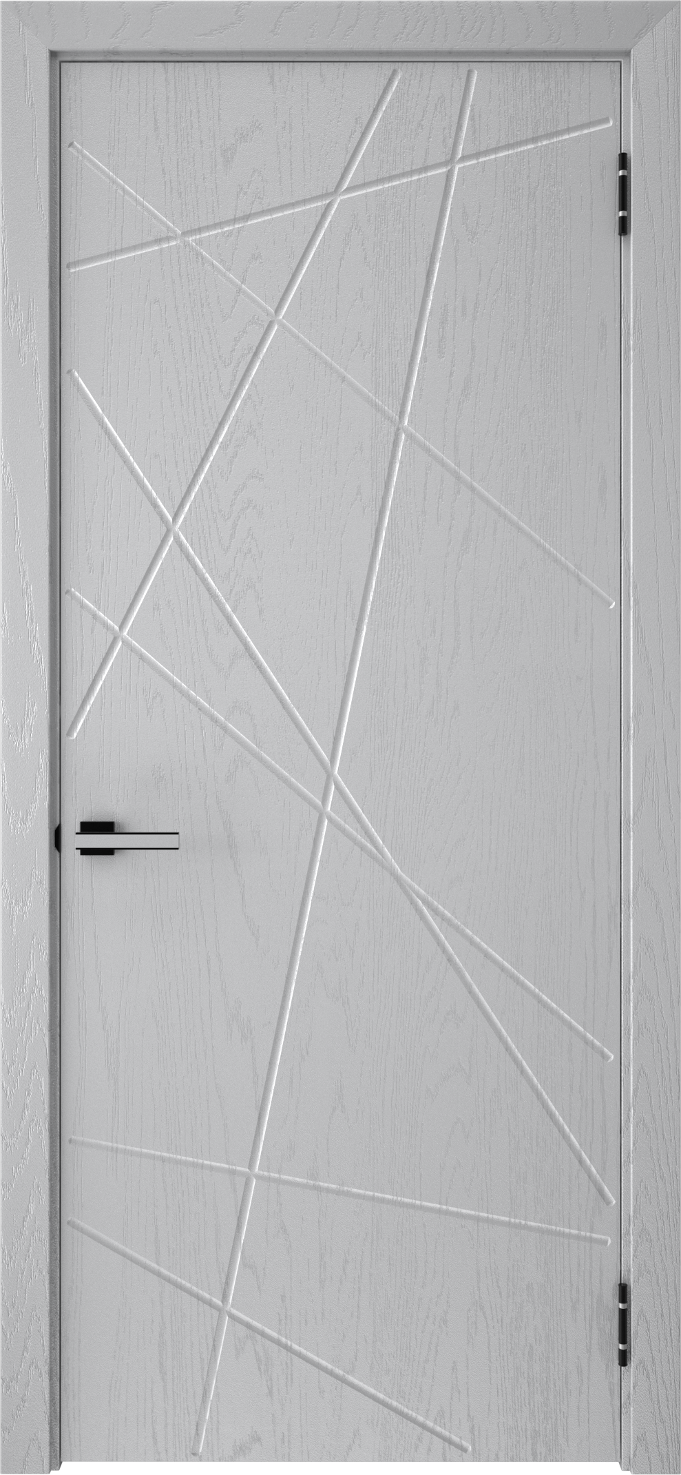 Изображение товара Дверь межкомнатная глухая с замком и петлями в комплекте Графика 1 80x200 см ПВХ цвет серый