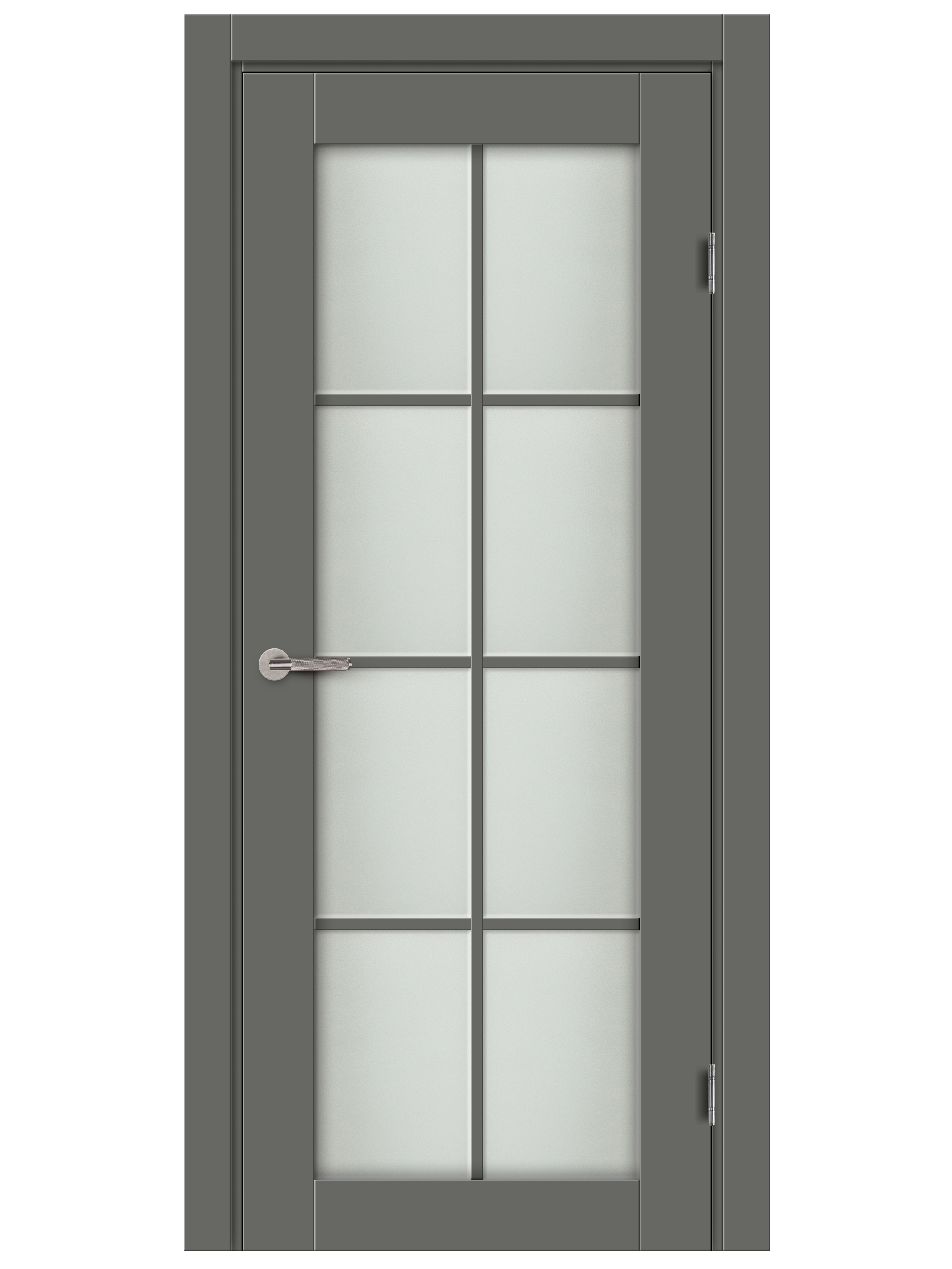 Изображение товара Комплект двери Пьемонт со стеклом 70x200 см Hardflex цвет стиппл грей с добором 100 мм
