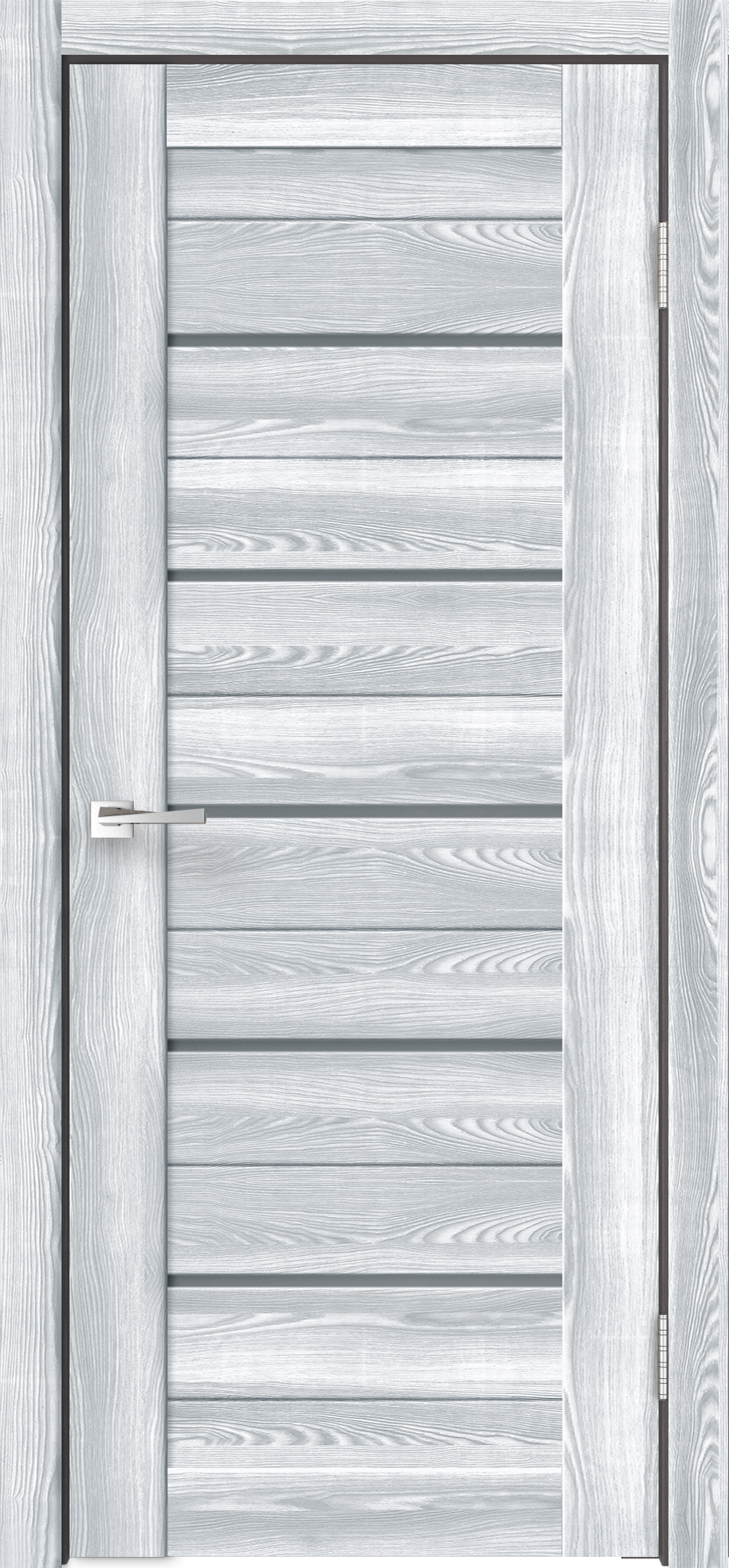 Изображение товара Дверь межкомнатная Новара остекленная горизонтальная ПВХ ламинация цвет ривьера айс 90x200 см (с замком и петлями)