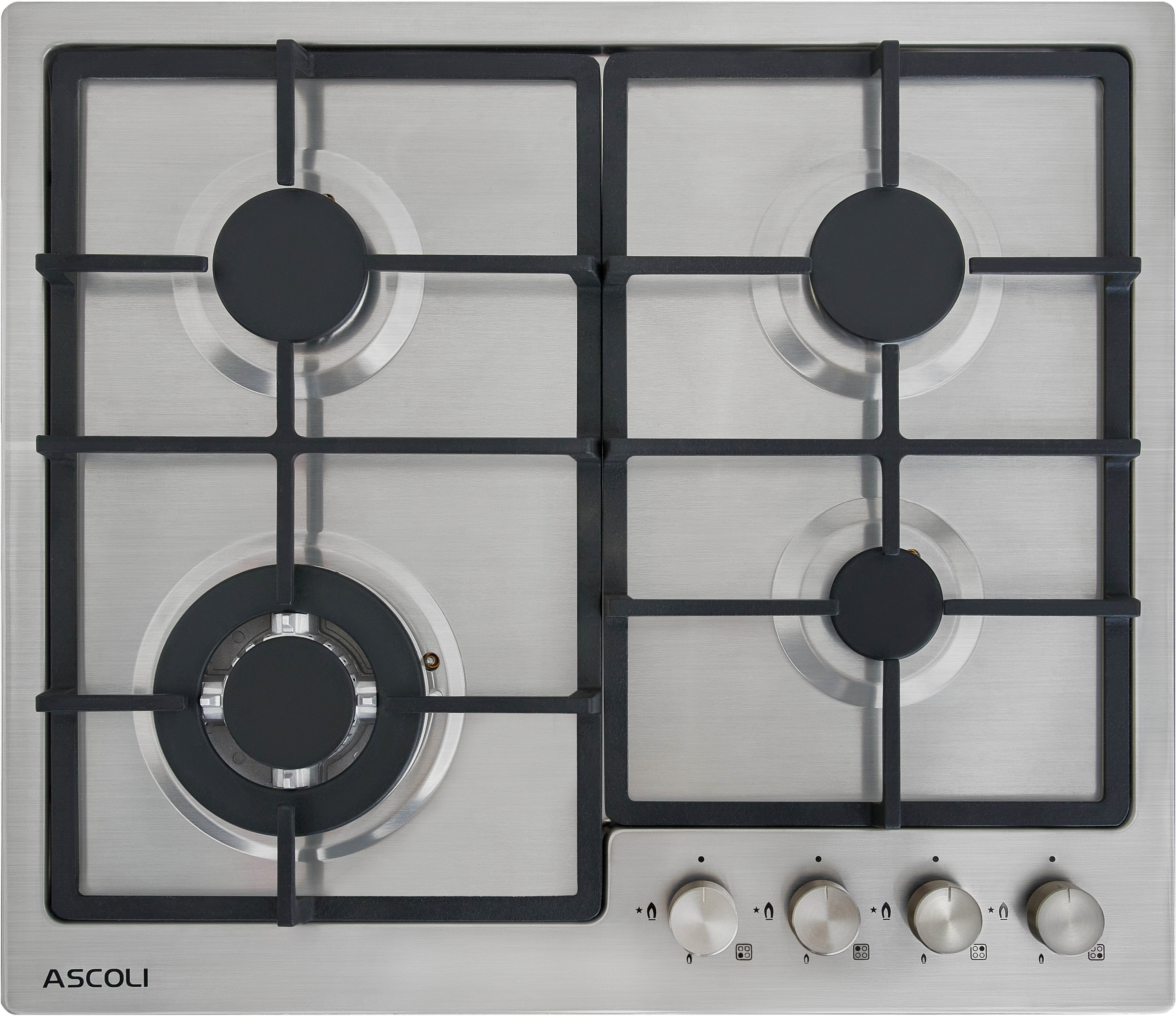 Изображение товара Газовая варочная панель ASCOLI HGS604-01CS 4 конфорки стильный дизайн