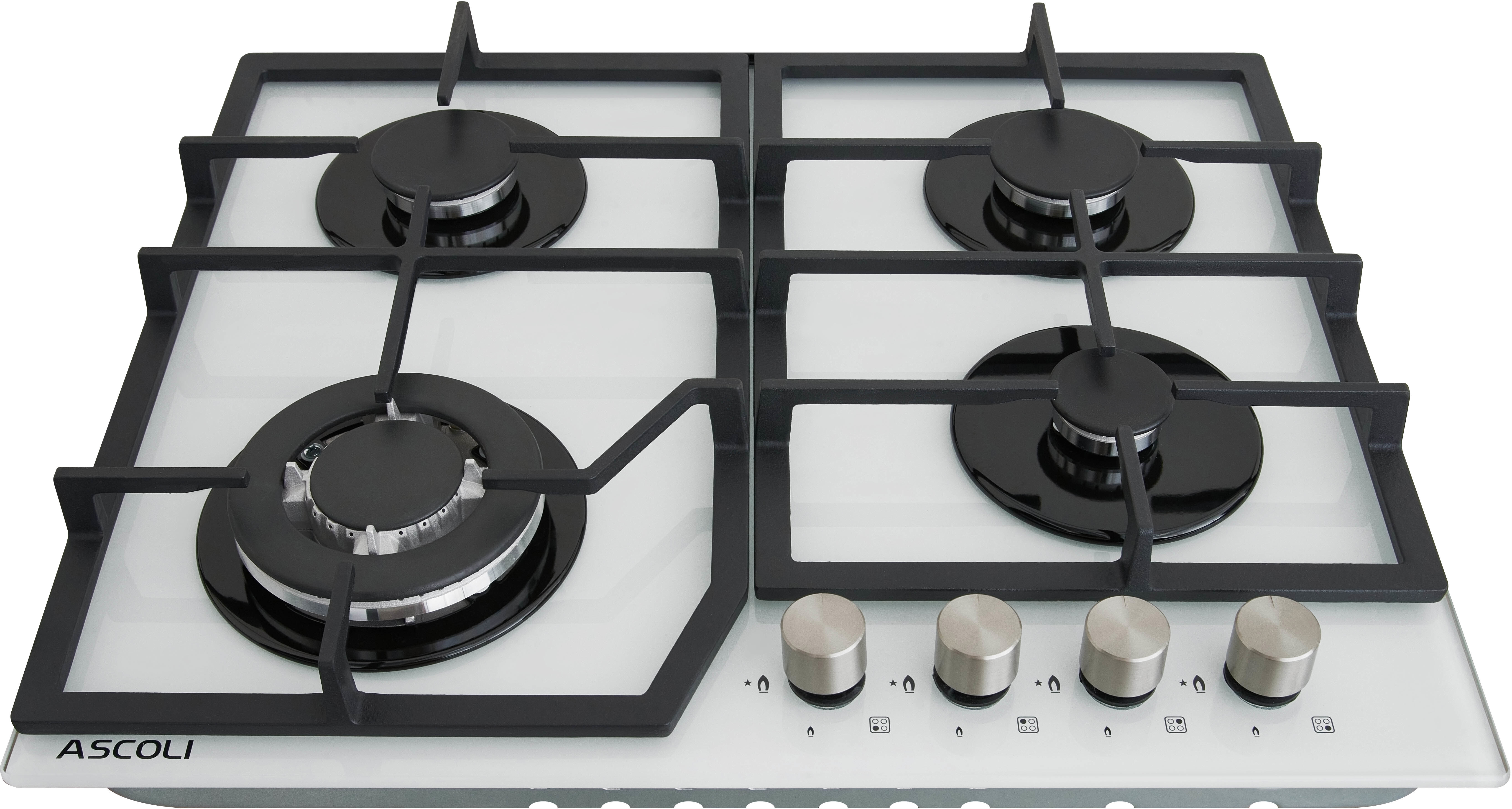 Изображение товара Газовая варочная панель Ascoli HGG604-22CAW 58 см 4 конфорки белая