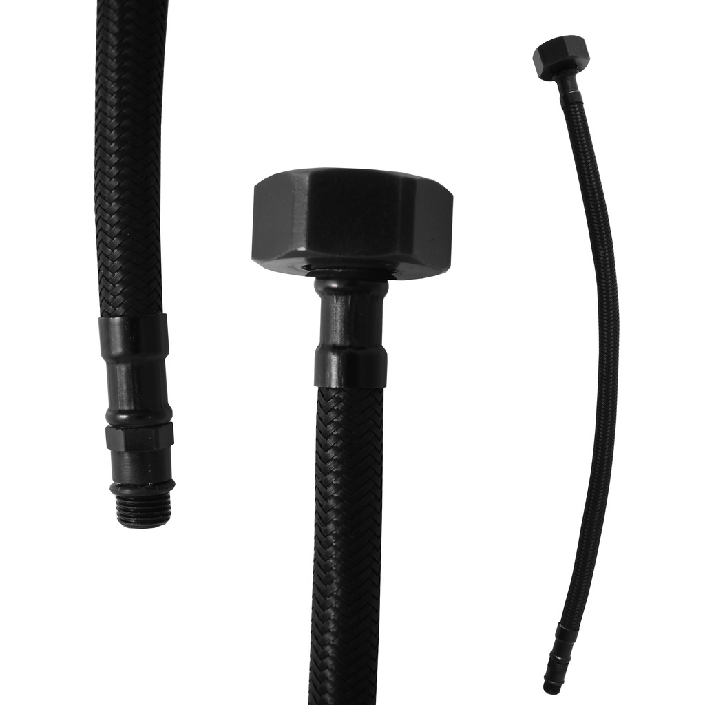 Изображение товара Гибкая подводка для воды Ravslezak M10x1xF3/8 35 см черная для смесителя