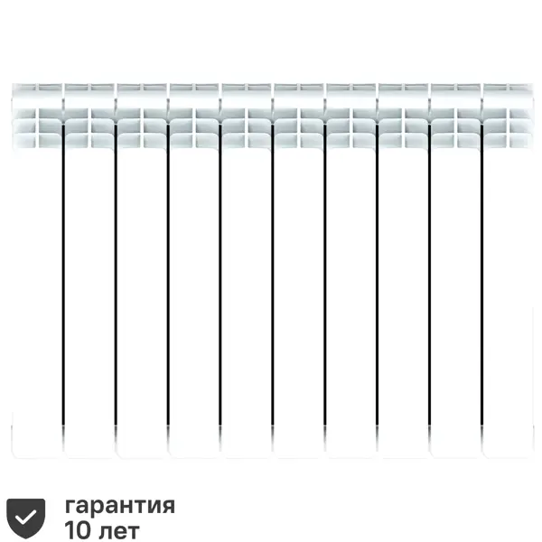 Радиатор секционный Rifar Base 500/100 биметалл 10 секций нижнее правое подключение цвет белый