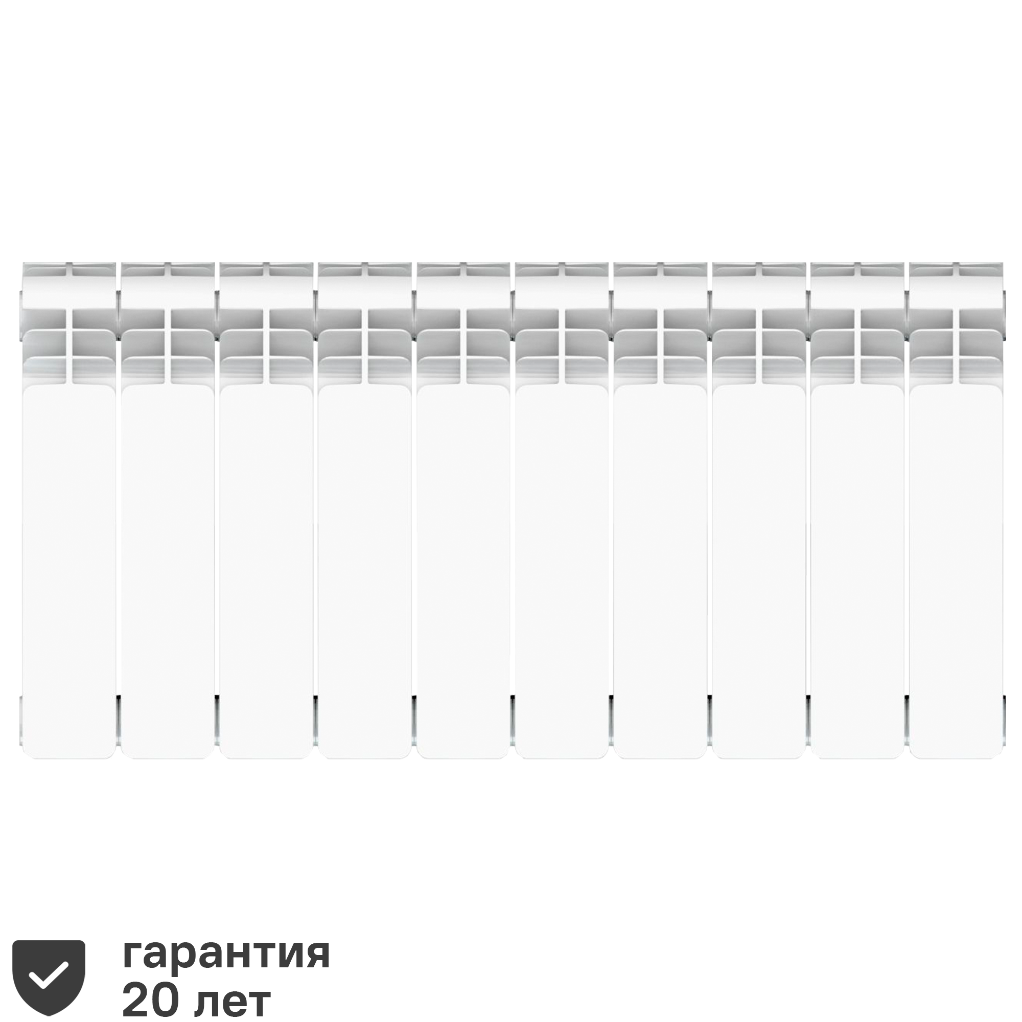 Изображение товара Радиатор секционный Equation Aluminium 350/90 10 секций боковое подключение алюминий белый