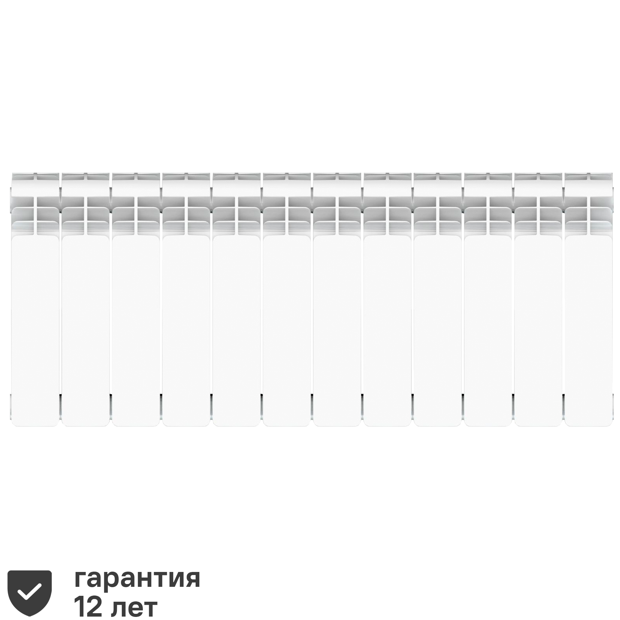 Изображение товара Радиатор секционный Equation Aluminium 350/90 12 секций боковое подключение алюминий белый