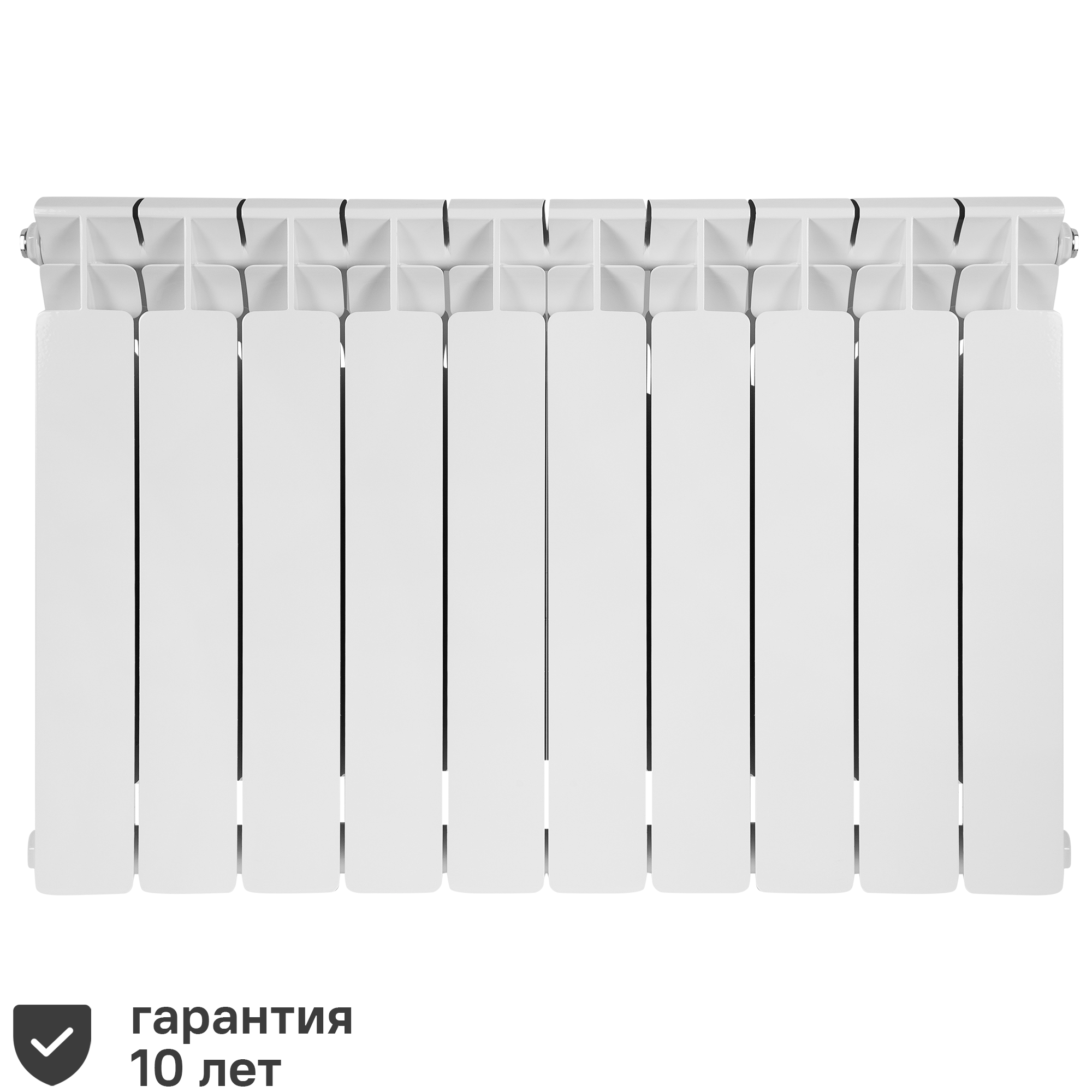 Изображение товара Радиатор секционный Rifar Base RB50010НПЛ 500/100 10 секций нижнее левое подключение биметалл белый