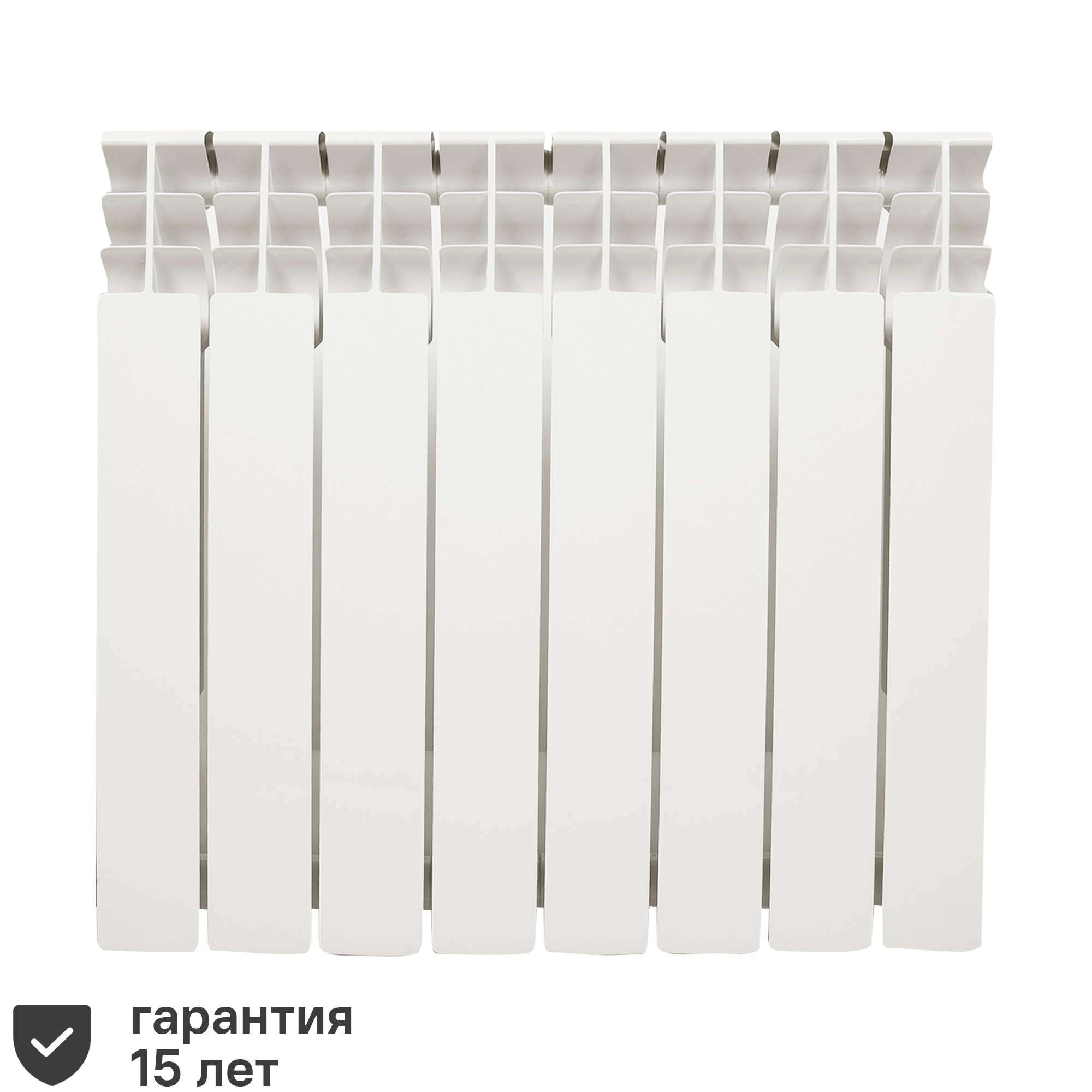 Изображение товара Радиатор секционный Monlan Aluminium 500/96 8 секций боковое подключение алюминий белый