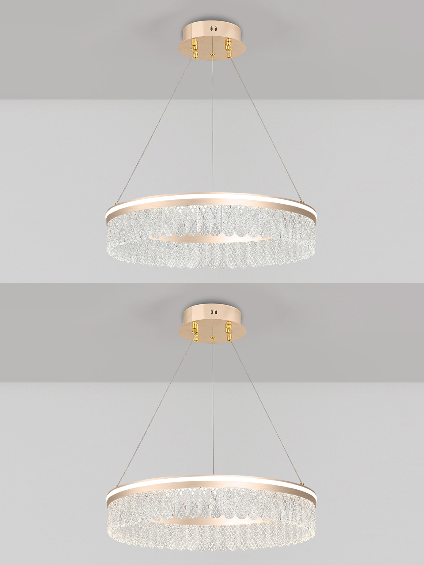 Изображение товара Подвесной светильник Natali Kovaltseva HIGH-TECH LED LAMPS 220V 120Вт цвет розовое золото