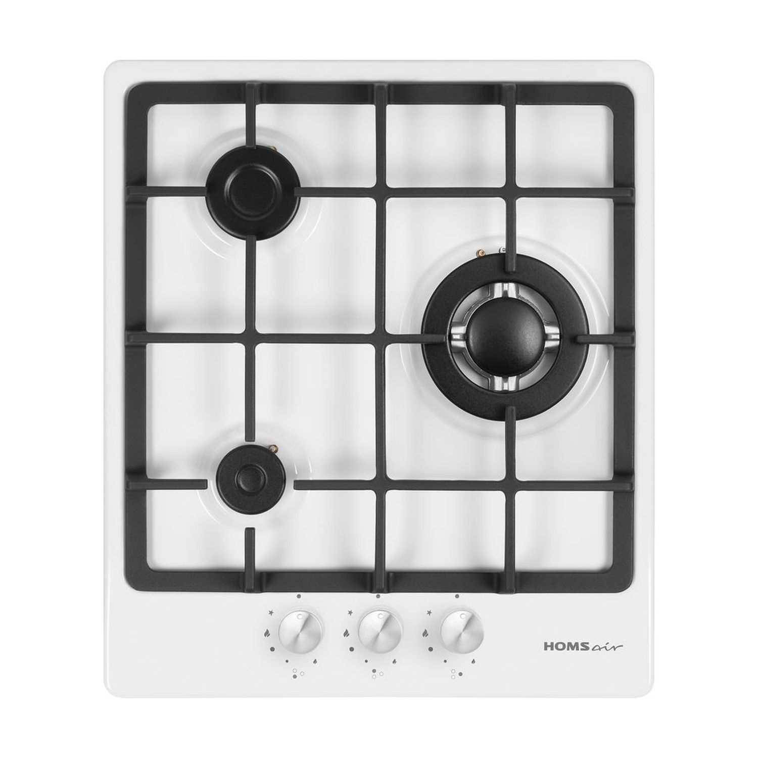 Изображение товара Газовая варочная панель HOMSAIR HGE433TGCWH 44 см 3 конфорки белый цвет