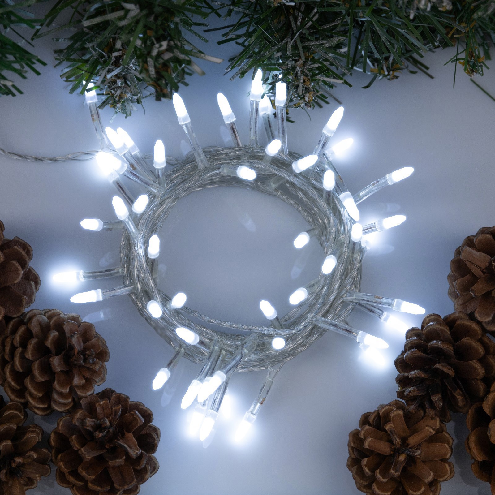 Изображение товара Электрогирлянда комнатная Luazon lighting 1080511 нить 5 м 50 ламп прозрачный 8 режимов работы