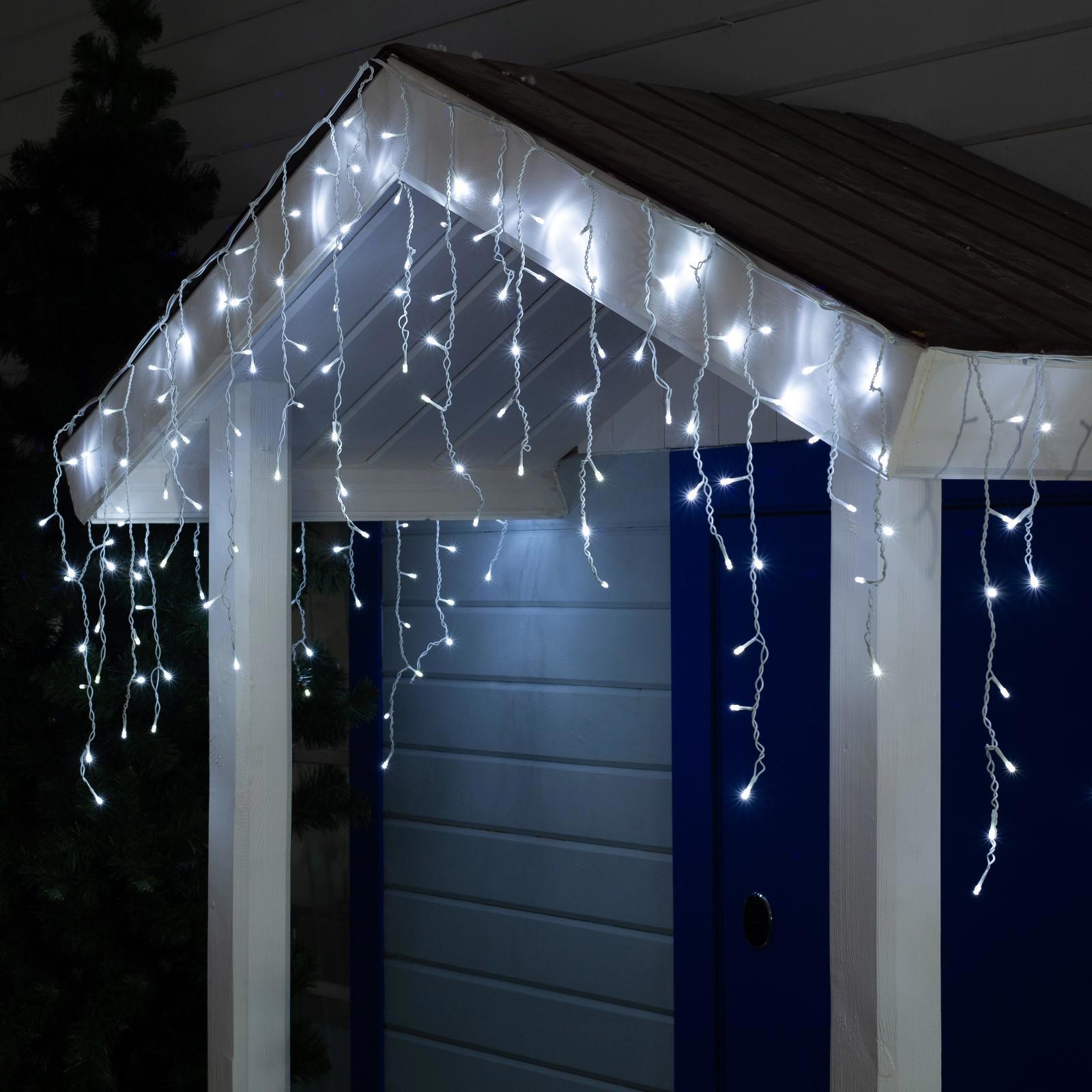 Изображение товара Электрогирлянда универсальная Luazon lighting 3584170 бахрома 3x3 м 160 ламп холодный белый (голубой) 1 режим работы