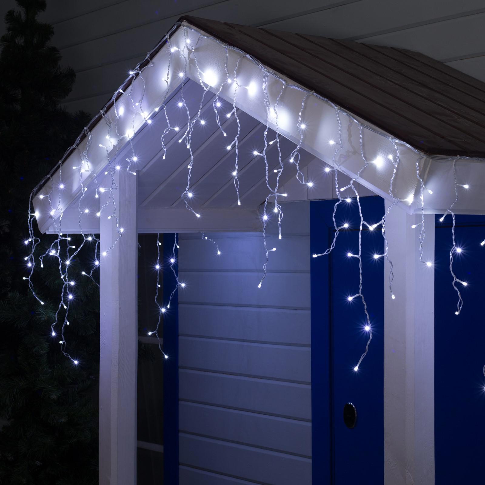 Изображение товара Электрогирлянда бахрома 3x3м 160 LED белый IP44 для улицы и indoors