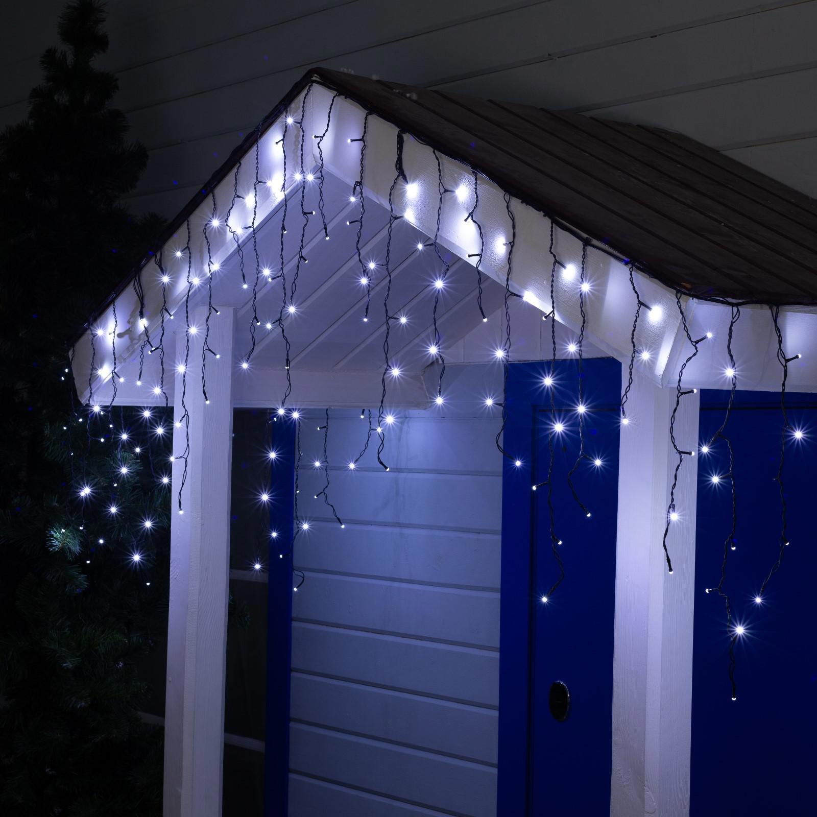 Изображение товара Электрогирлянда наружная бахрома 3x3 м 160 ламп светодиод белая IP44