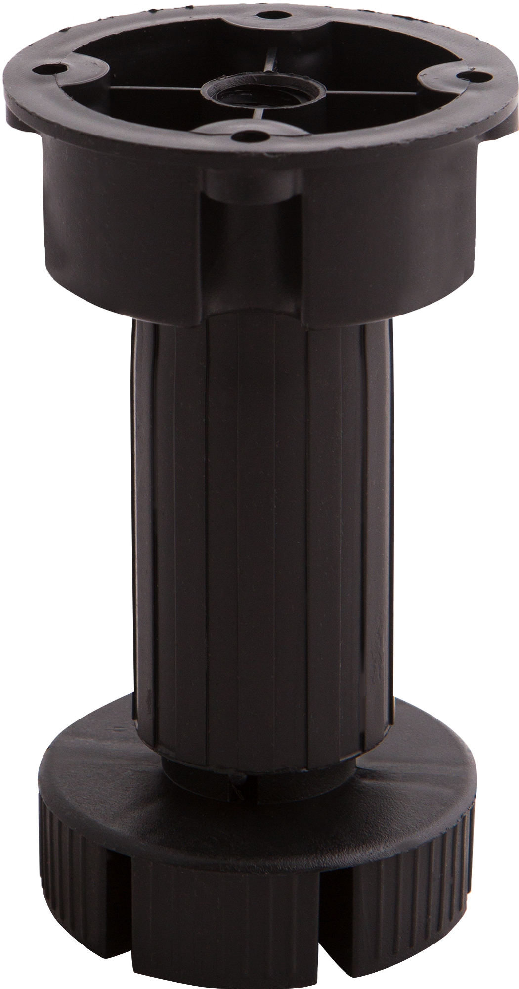 Изображение товара Ножка для мебели круглая 55 мм 90-110 мм черная 4 шт