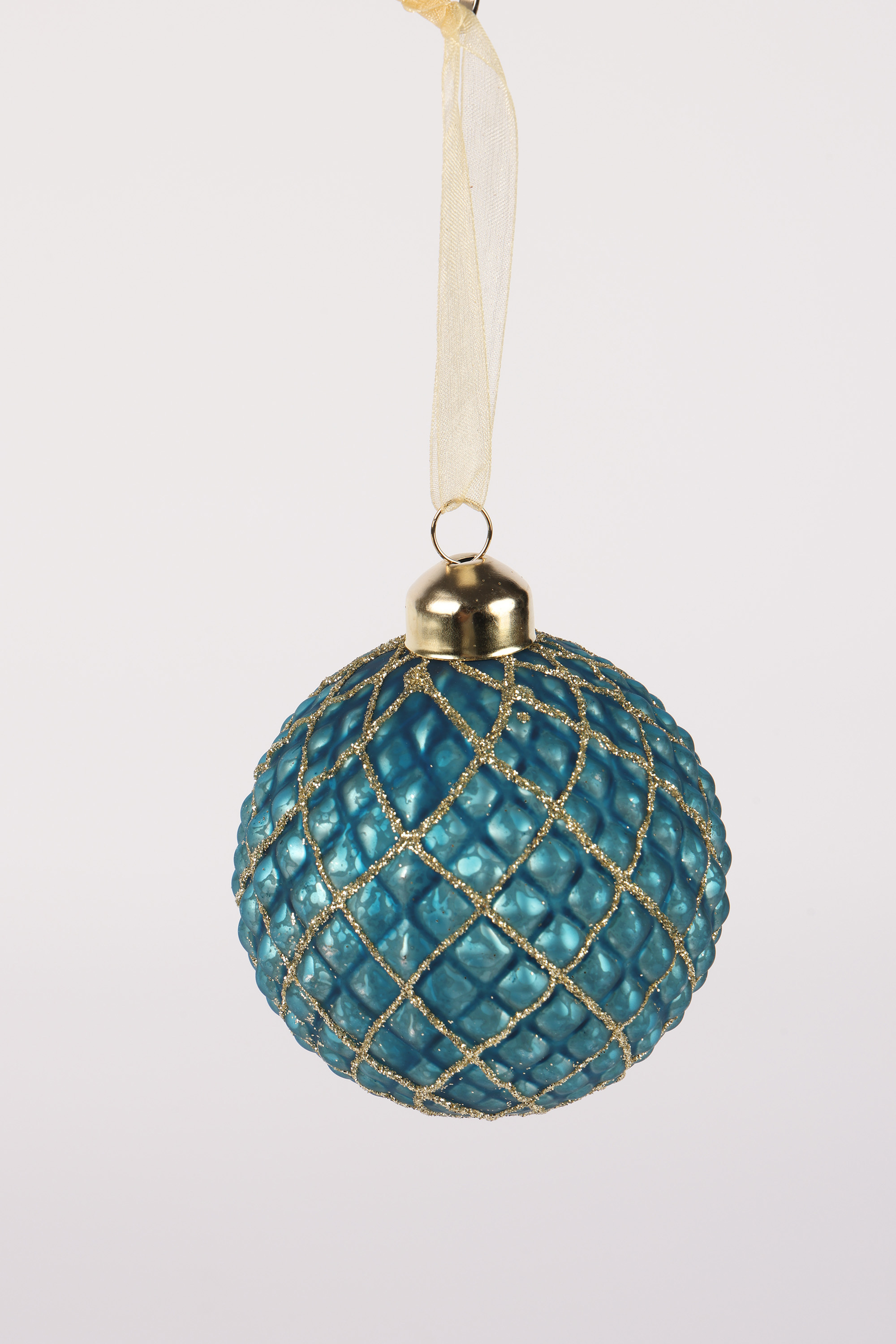 Изображение товара Елочный шар стеклянный MG24172 цвет бирюзовый 8 см
