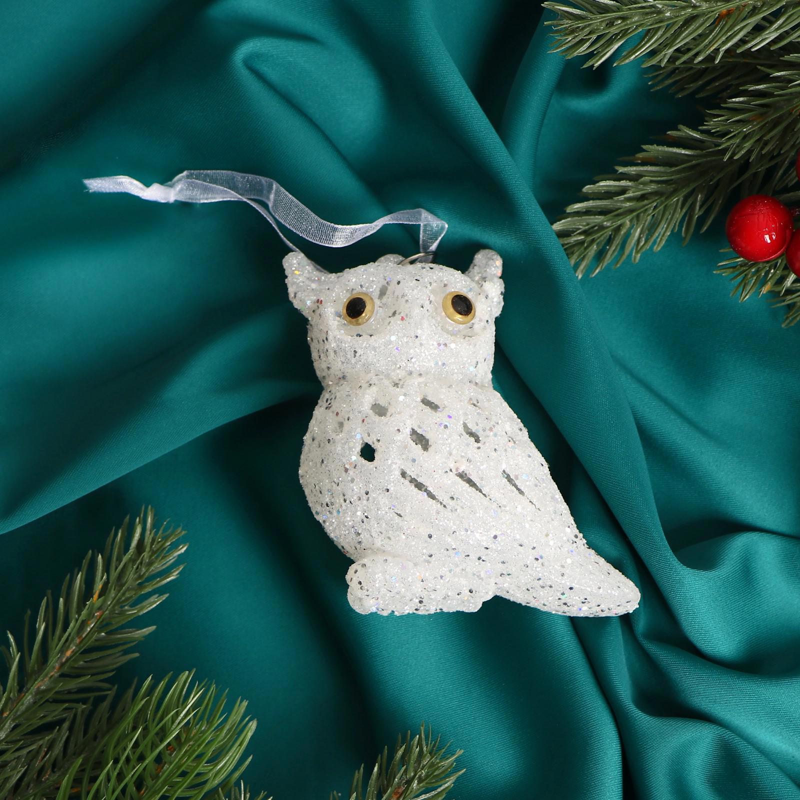 Изображение товара Елочная игрушка Снежная сова Зимнее волшебство 5044999 6 см цвет белый