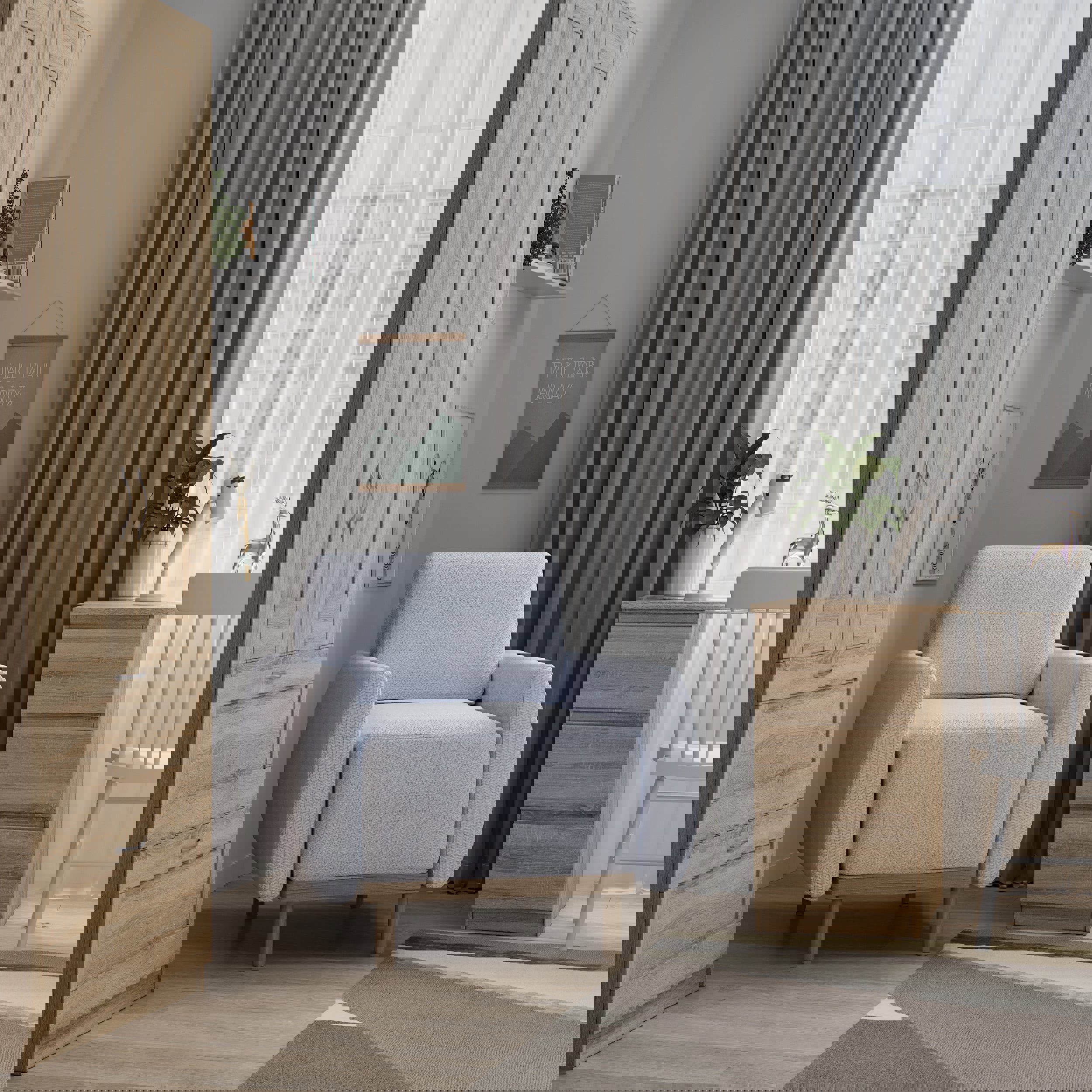 Изображение товара Мягкое кресло Гуд Лакк Тулисия 89.5x70x52 см светло-голубой рогожка