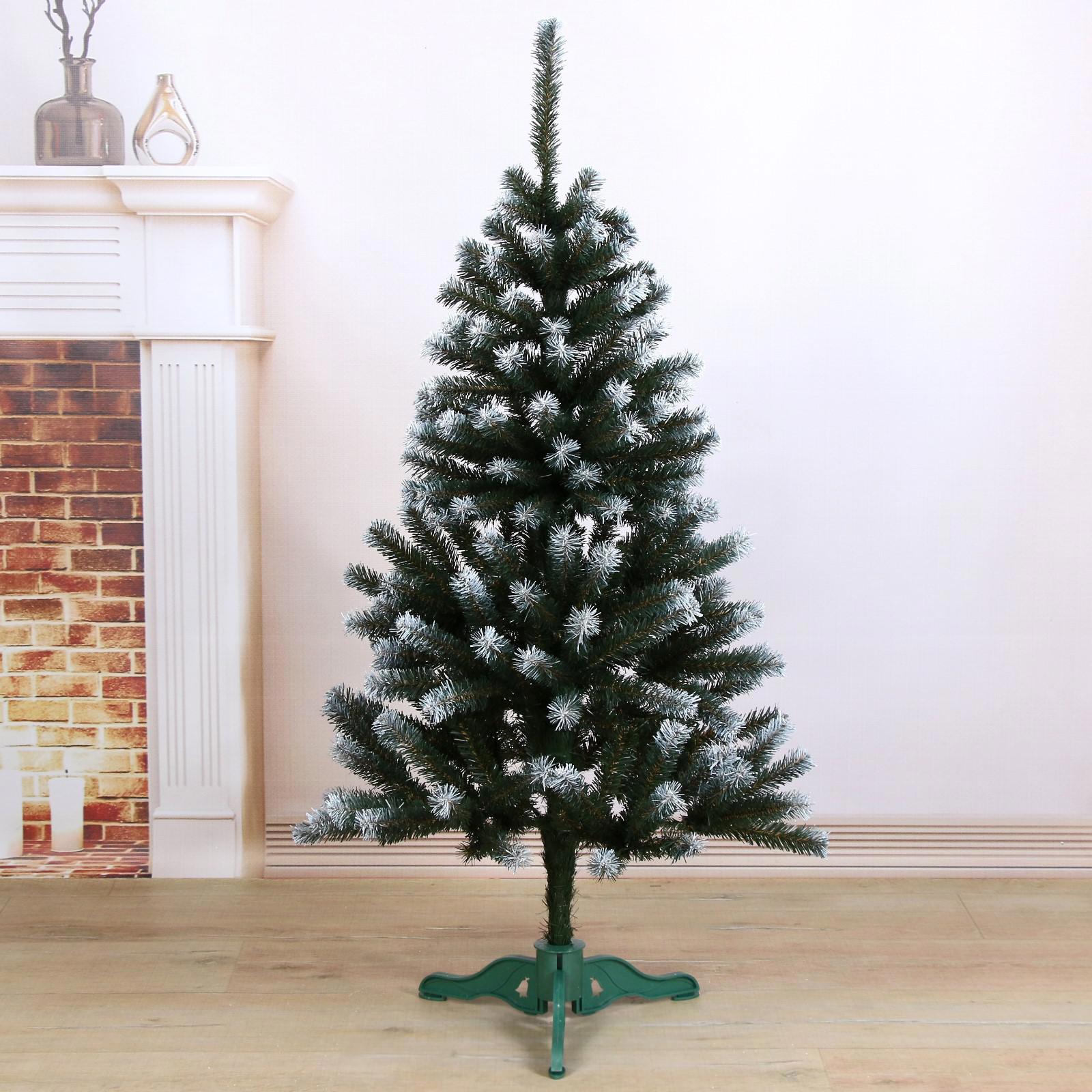 Изображение товара Ель новогодняя искусственная Зимнее волшебство Таёжная белоснежная заснеженная 120 см