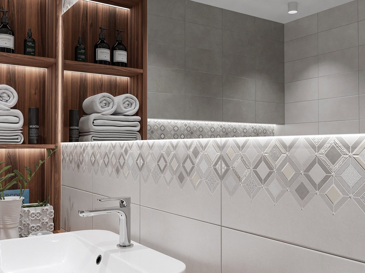 Изображение товара Керамическая плитка Azori STARCK TESSERA 20.1x40.5 см темно-серый