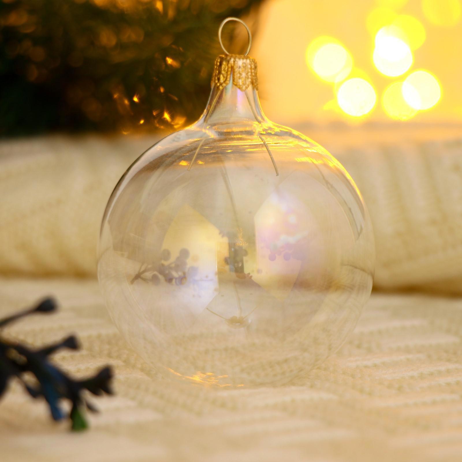 Изображение товара Елочный шар EVIS 5227178 перламутровый стеклянный бесцветный 6 см